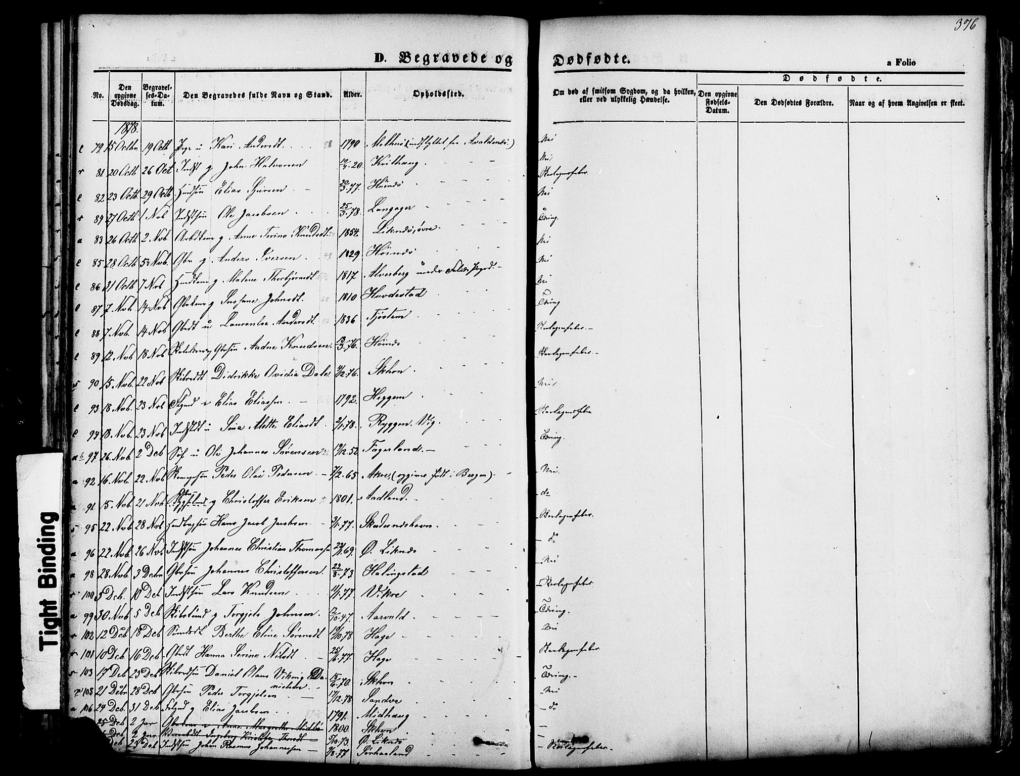 Skudenes sokneprestkontor, SAST/A -101849/H/Ha/Haa/L0006: Parish register (official) no. A 4, 1864-1881, p. 376