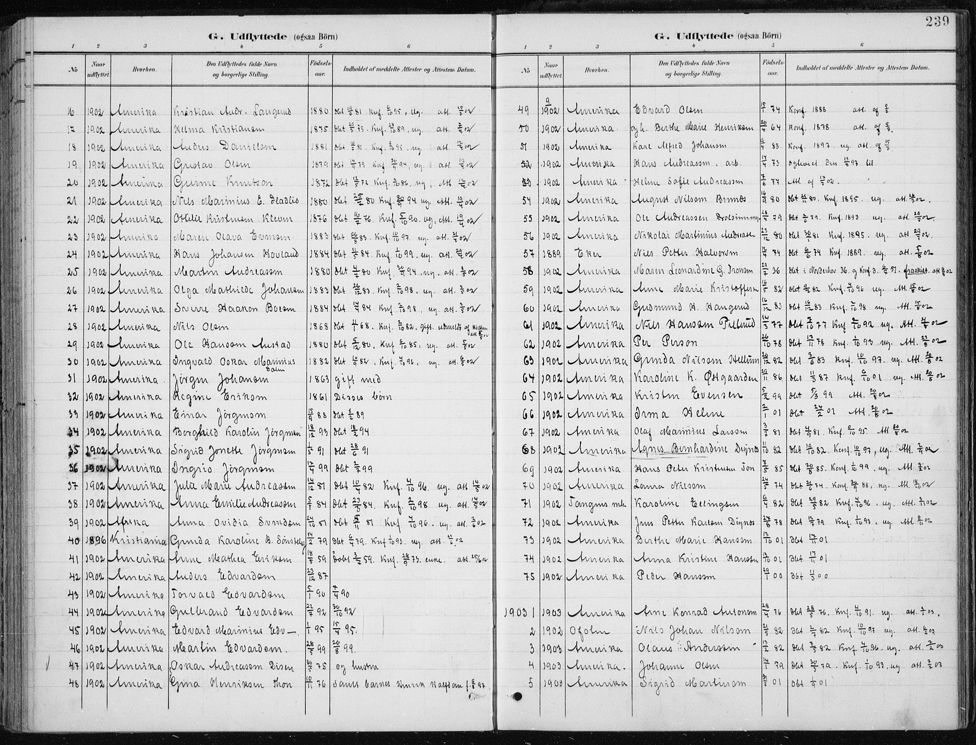 Modum kirkebøker, AV/SAKO-A-234/F/Fa/L0013: Parish register (official) no. 13, 1899-1907, p. 239