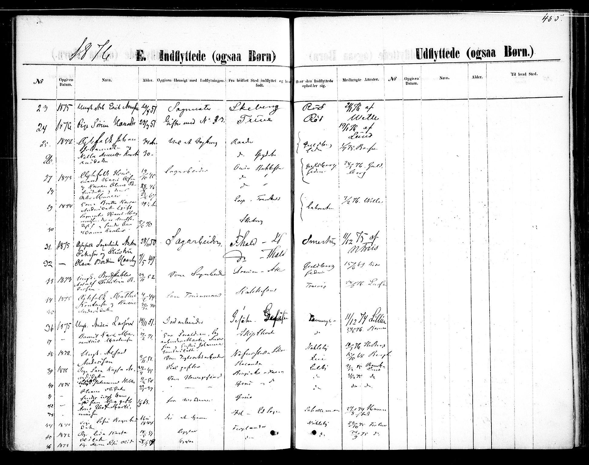 Glemmen prestekontor Kirkebøker, AV/SAO-A-10908/F/Fa/L0009: Parish register (official) no. 9, 1871-1878, p. 455