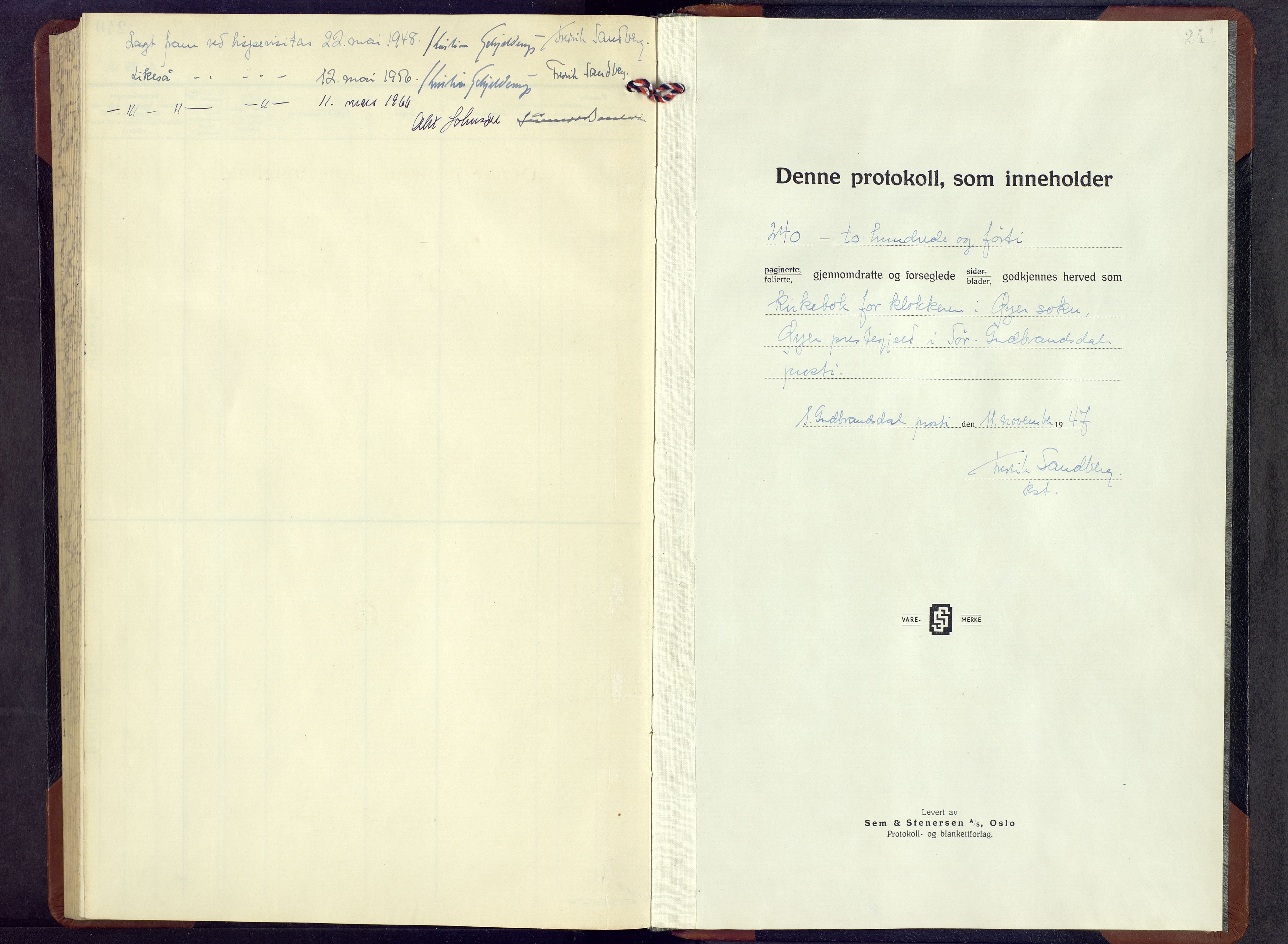 Øyer prestekontor, SAH/PREST-084/H/Ha/Hab/L0010: Parish register (copy) no. 10, 1946-1968, p. 241