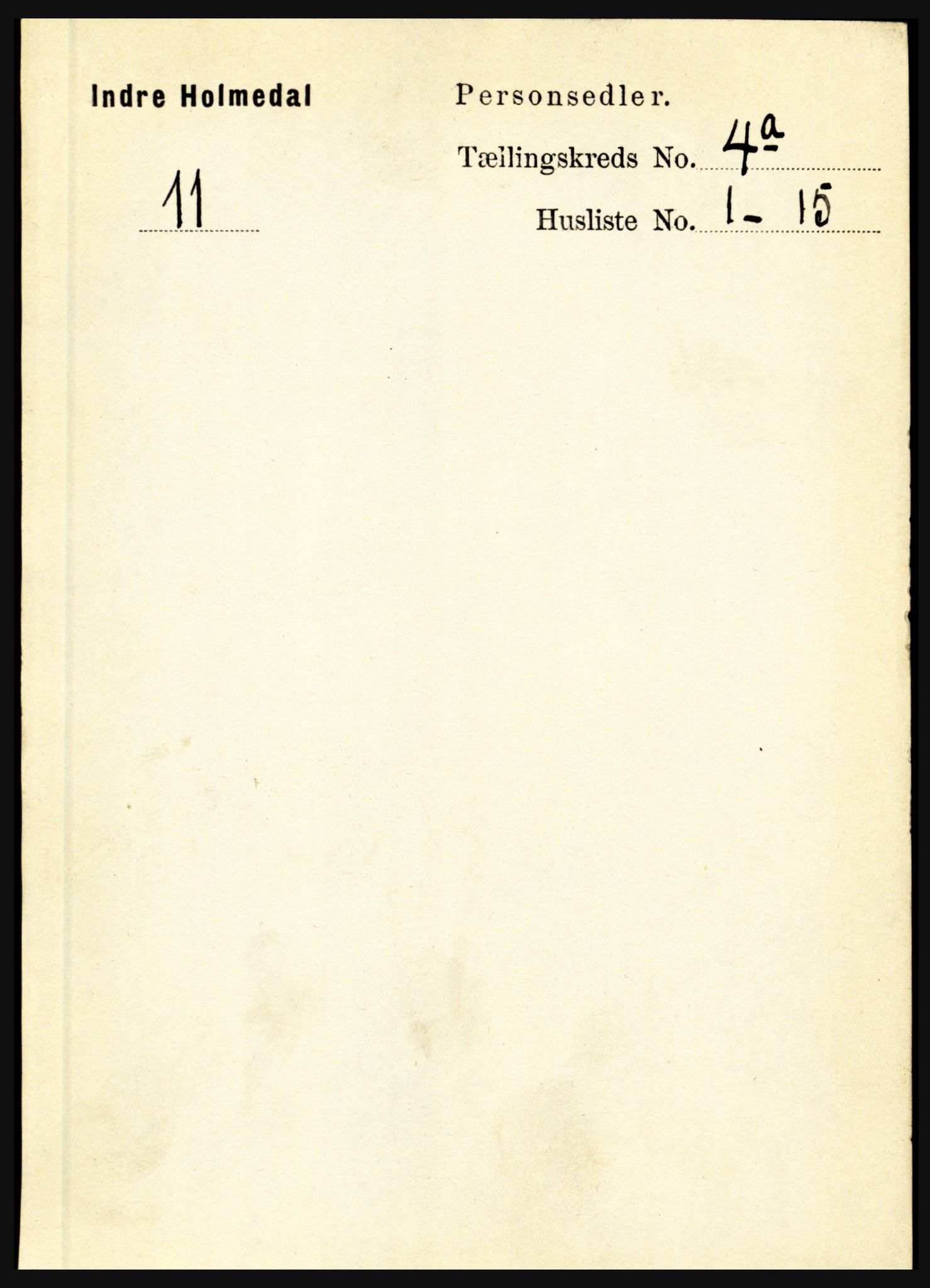 RA, 1891 census for 1430 Indre Holmedal, 1891, p. 1323