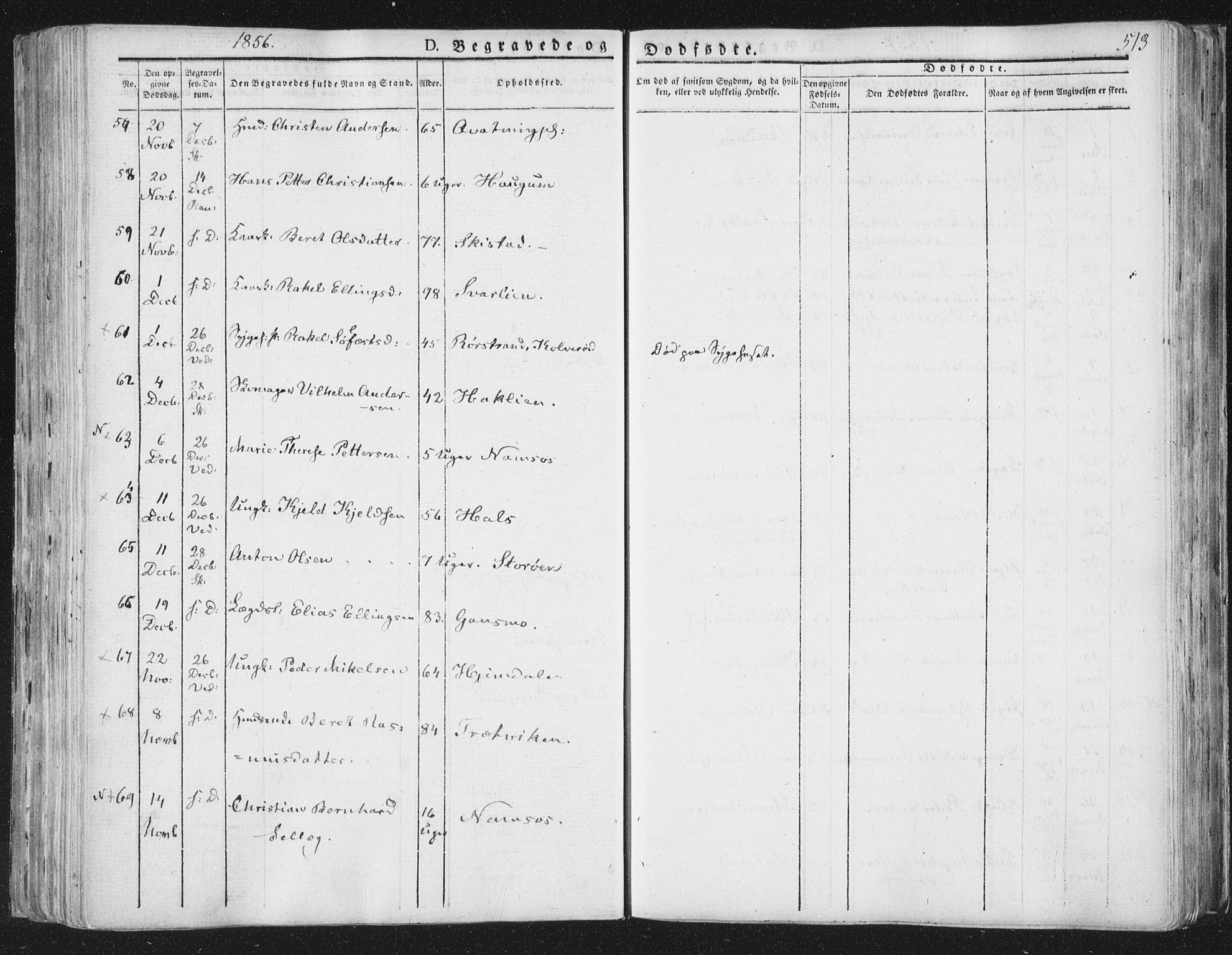 Ministerialprotokoller, klokkerbøker og fødselsregistre - Nord-Trøndelag, SAT/A-1458/764/L0552: Parish register (official) no. 764A07b, 1824-1865, p. 513