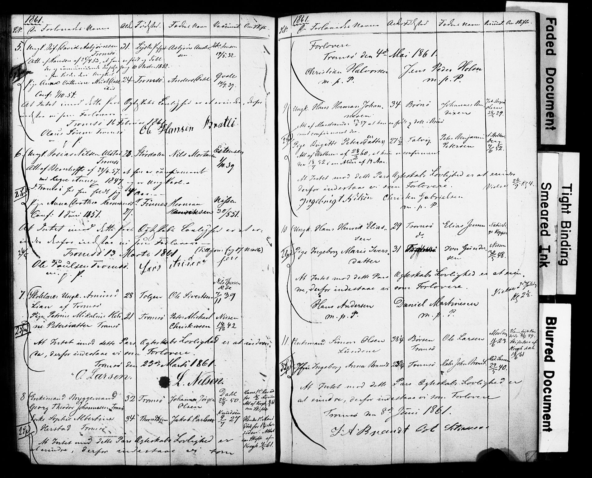 Tromsø sokneprestkontor/stiftsprosti/domprosti, AV/SATØ-S-1343/H/Hc/L0097: Banns register no. 97, 1851-1872