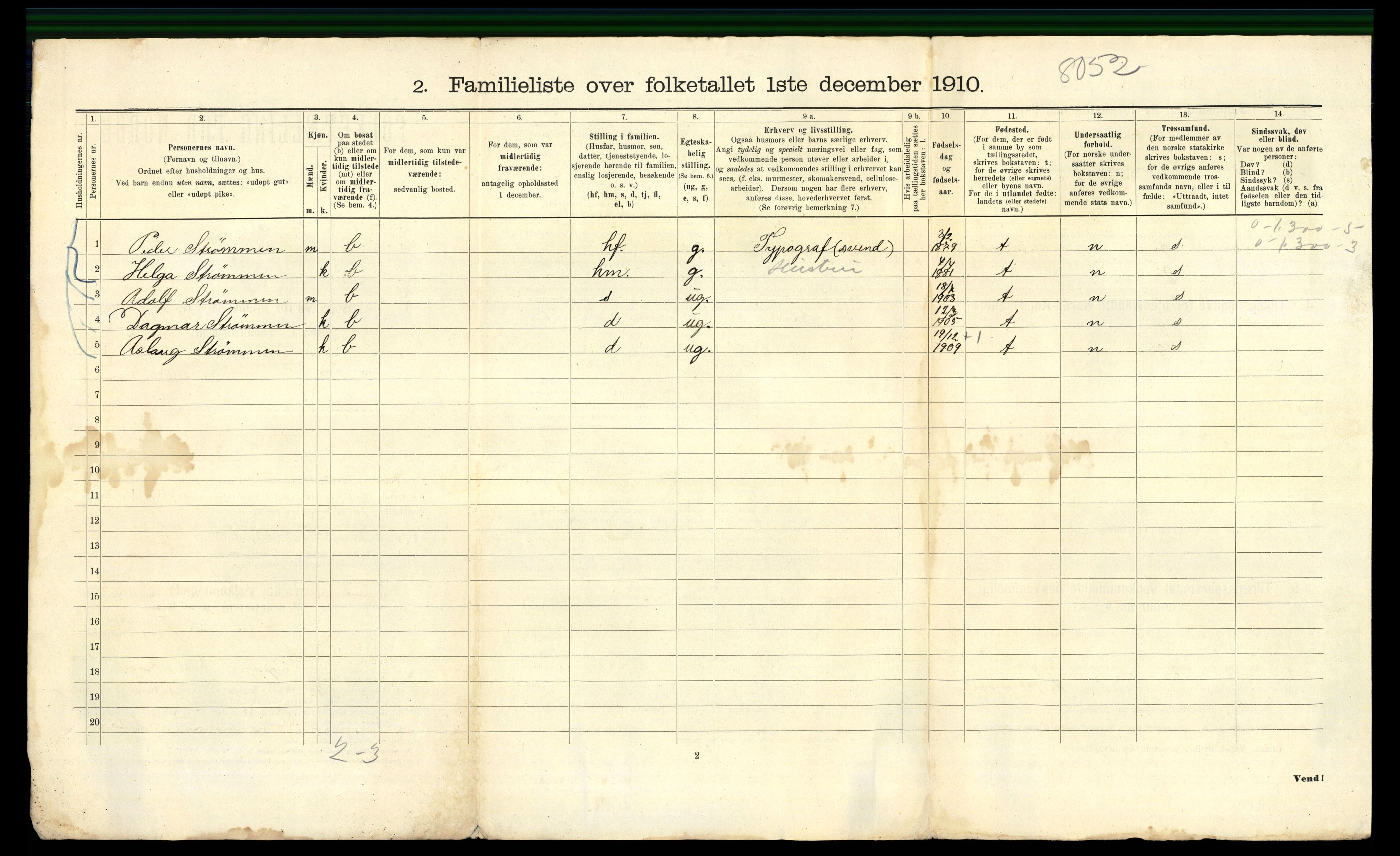 RA, 1910 census for Bergen, 1910, p. 41490