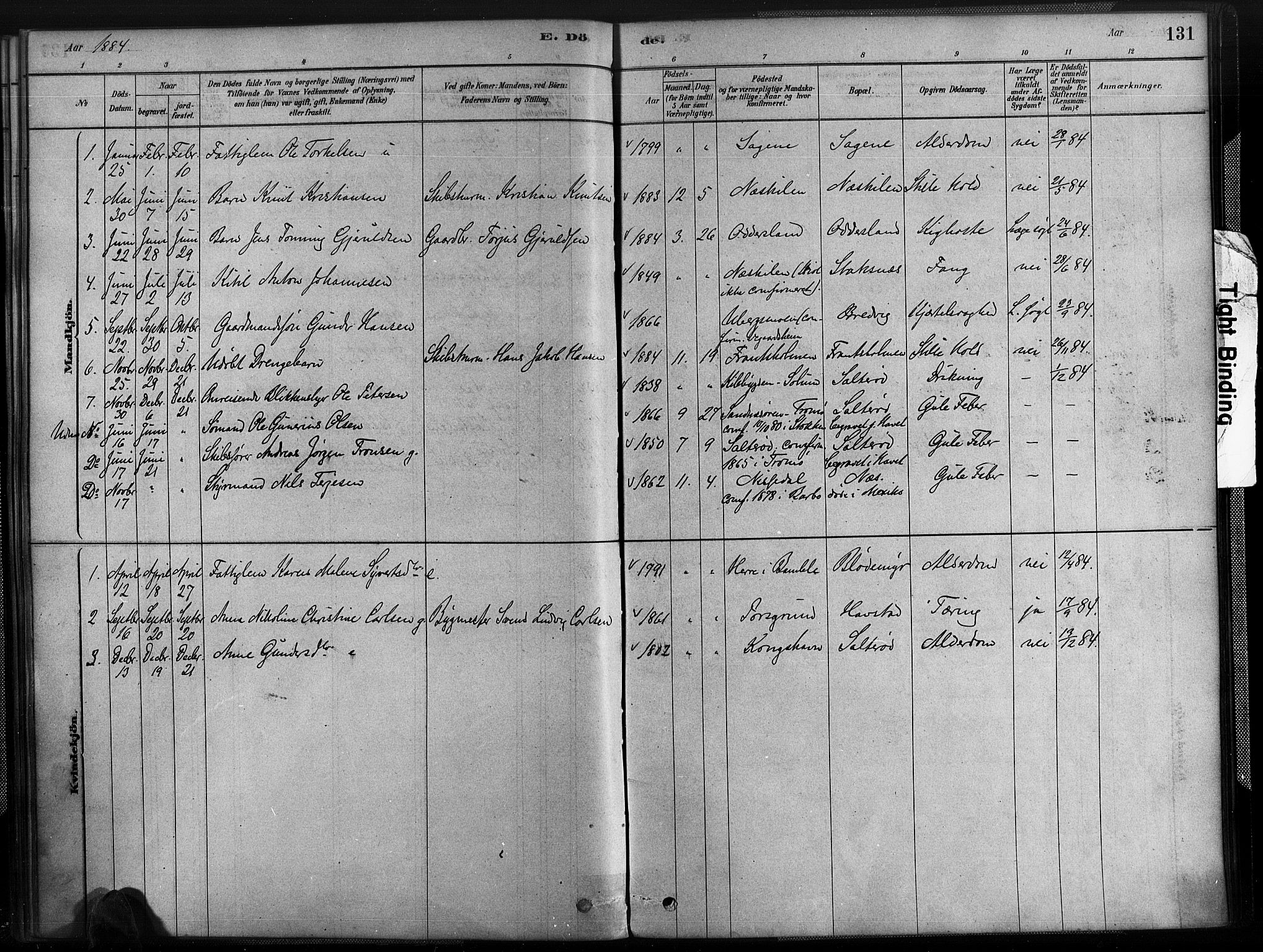 Austre Moland sokneprestkontor, AV/SAK-1111-0001/F/Fa/Fab/L0001: Parish register (official) no. A 1, 1878-1898, p. 131