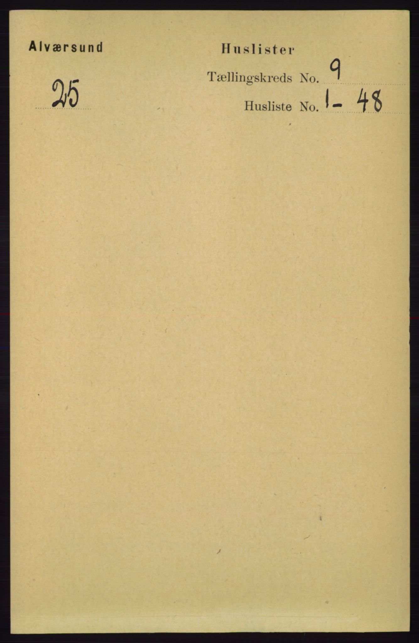 RA, 1891 census for 1257 Alversund, 1891, p. 3036
