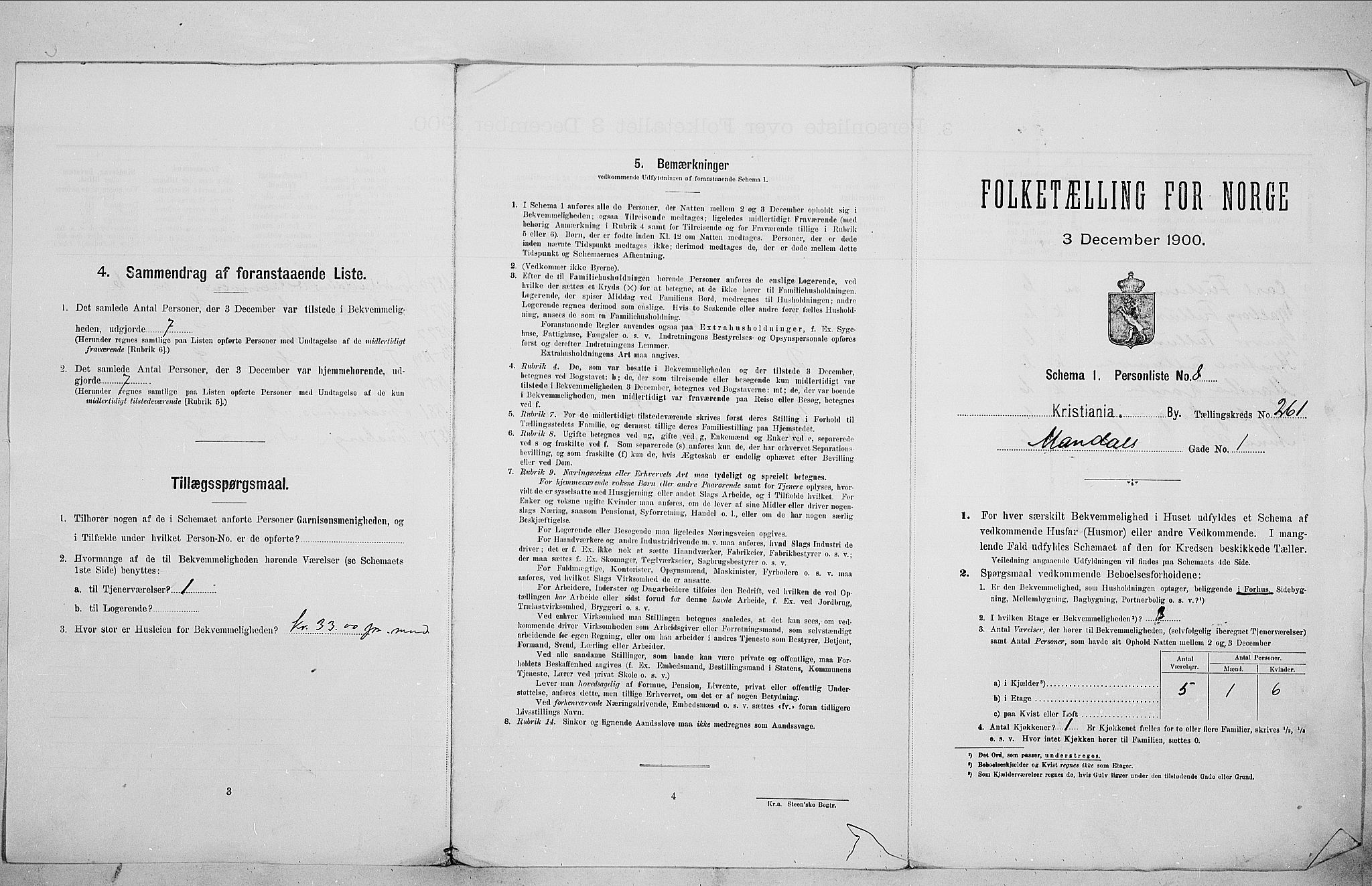 SAO, 1900 census for Kristiania, 1900, p. 54478