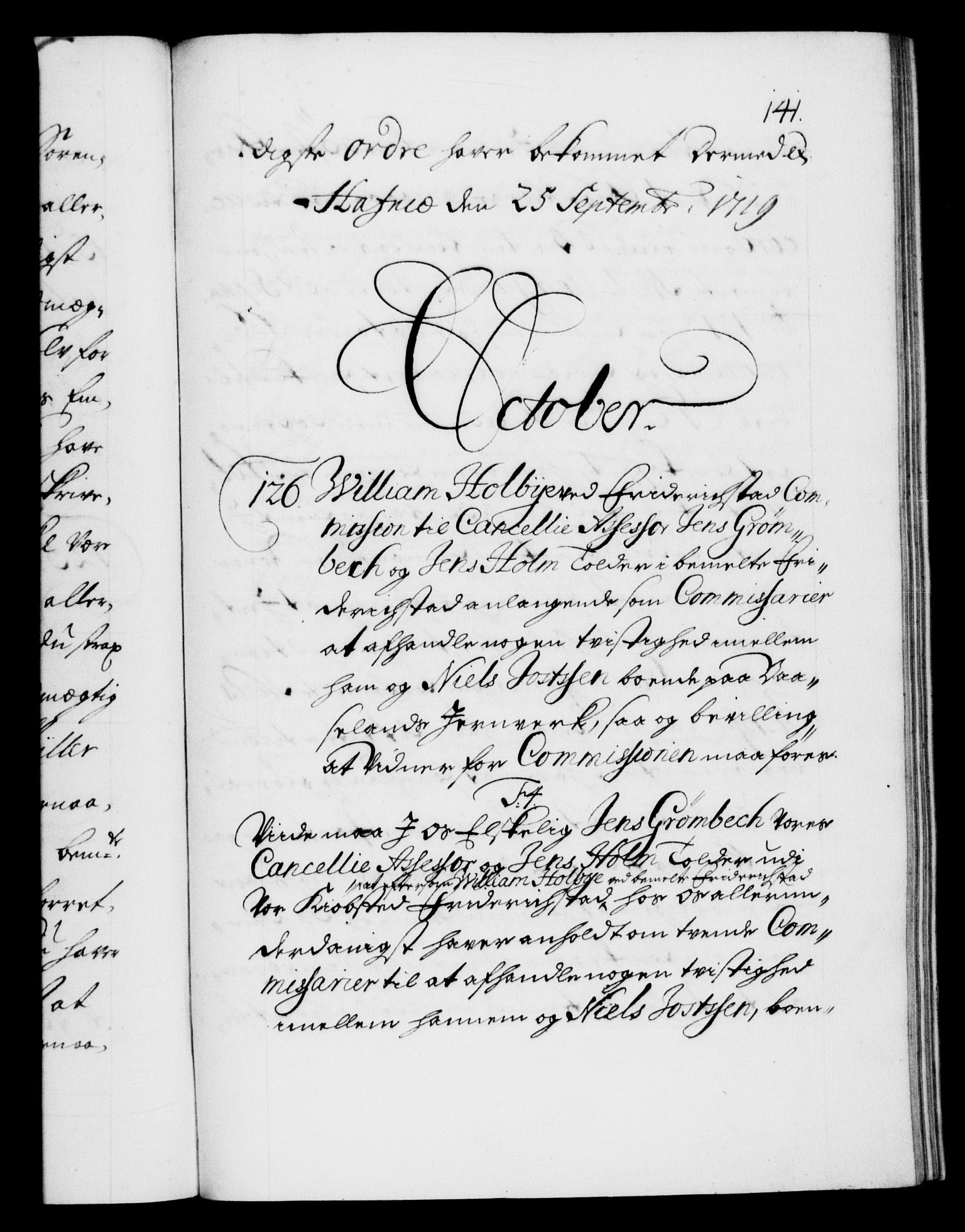Danske Kanselli 1572-1799, AV/RA-EA-3023/F/Fc/Fca/Fcab/L0021: Norske tegnelser, 1719-1721, p. 141a