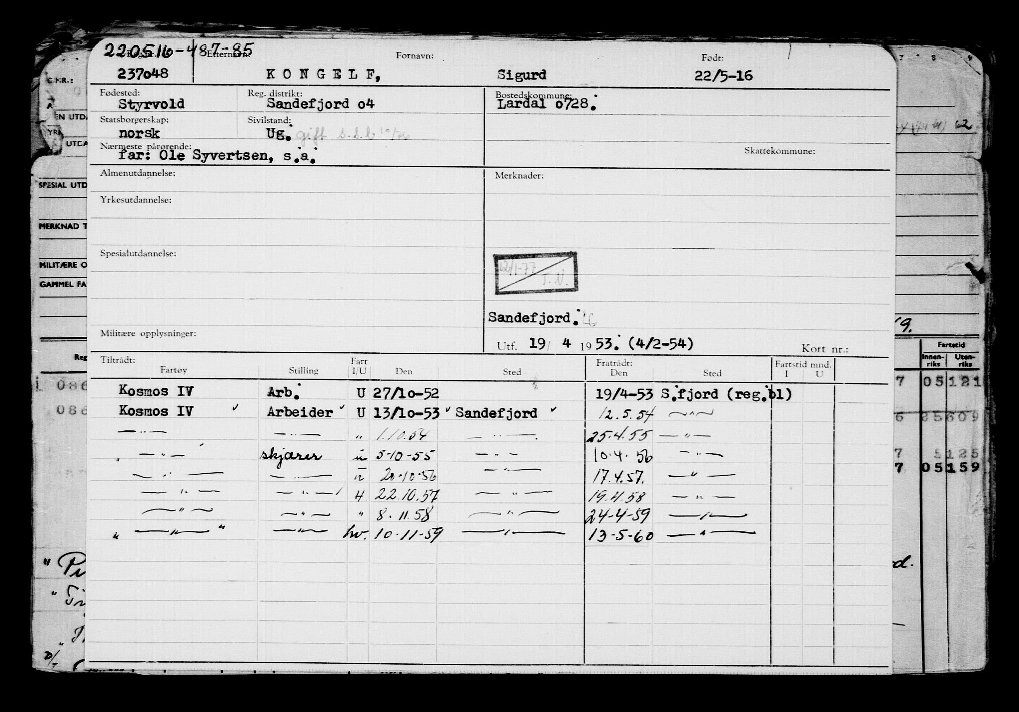 Direktoratet for sjømenn, AV/RA-S-3545/G/Gb/L0139: Hovedkort, 1916, p. 324