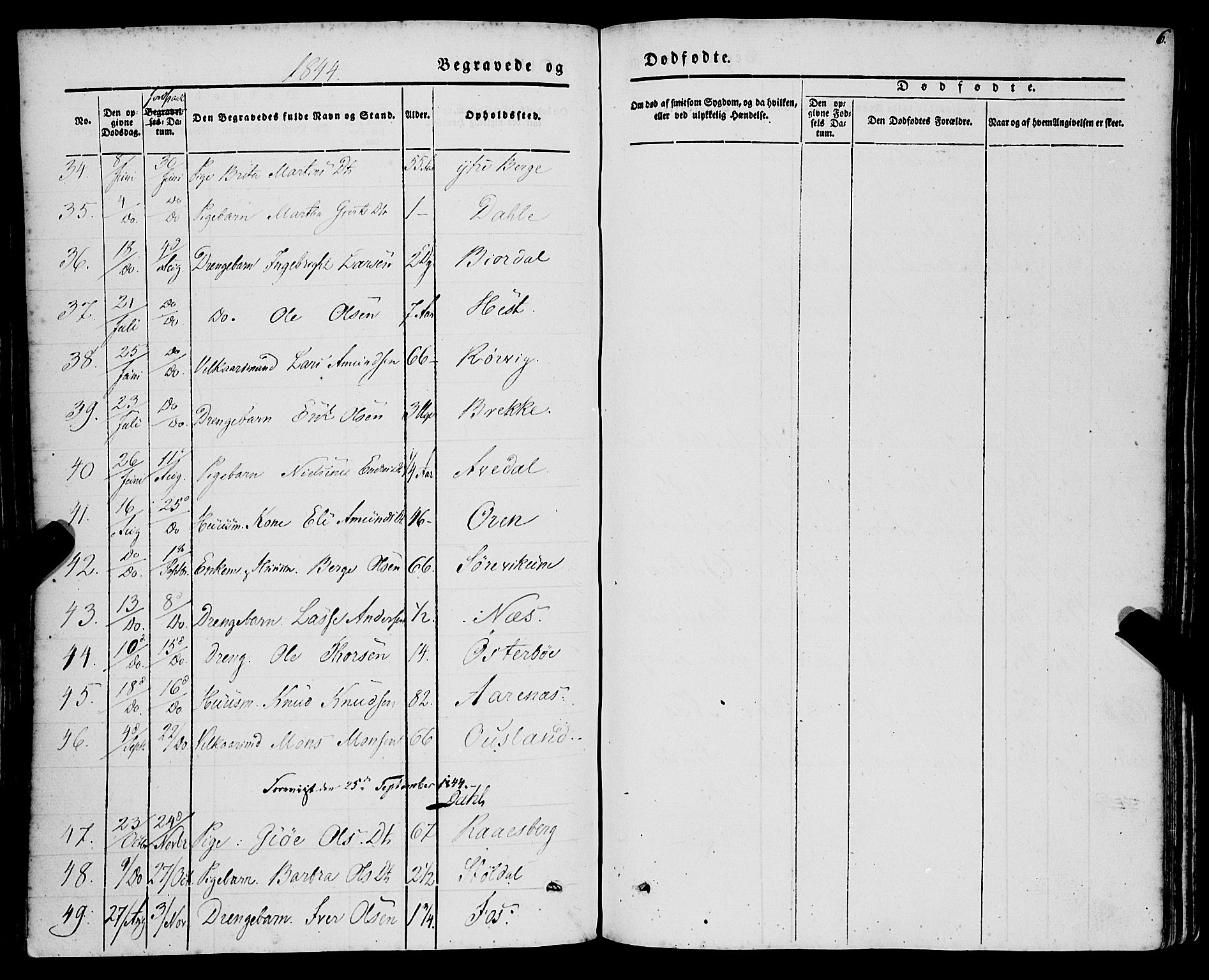 Lavik sokneprestembete, AV/SAB-A-80901: Parish register (official) no. A 3, 1843-1863, p. 6