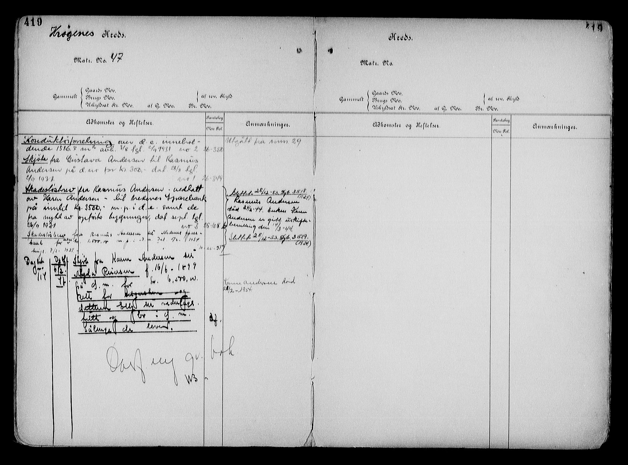 Arendal byfogd, AV/SAK-1222-0001/G/Ga/L0015: Mortgage register no. 13, 1860-1960, p. 419