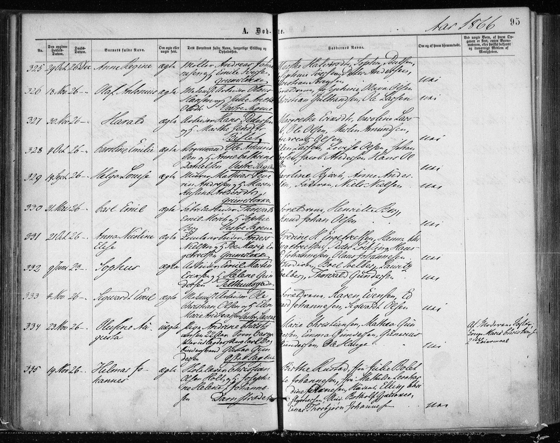 Gamle Aker prestekontor Kirkebøker, AV/SAO-A-10617a/F/L0002: Parish register (official) no. 2, 1864-1872, p. 95