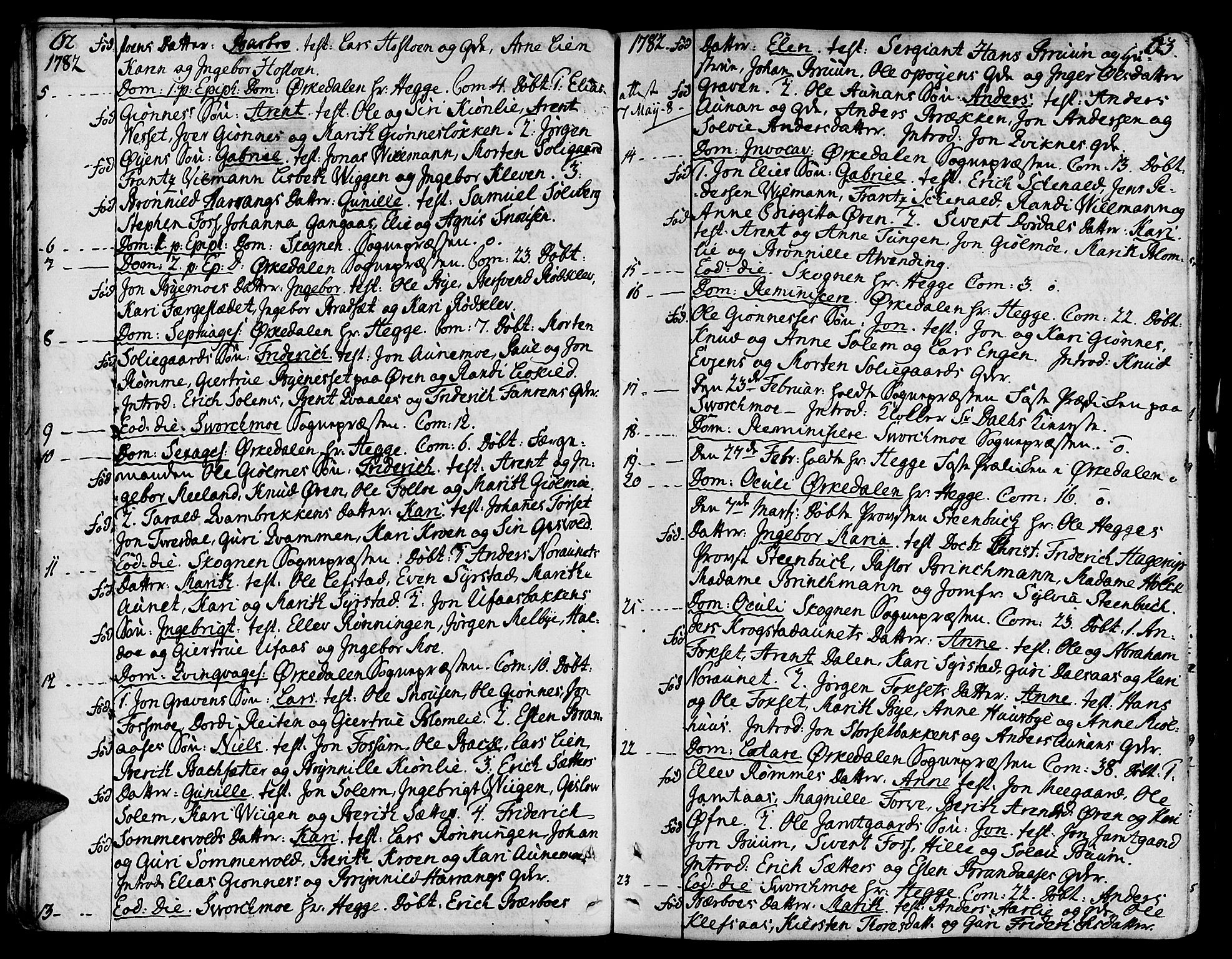 Ministerialprotokoller, klokkerbøker og fødselsregistre - Sør-Trøndelag, SAT/A-1456/668/L0802: Parish register (official) no. 668A02, 1776-1799, p. 62-63