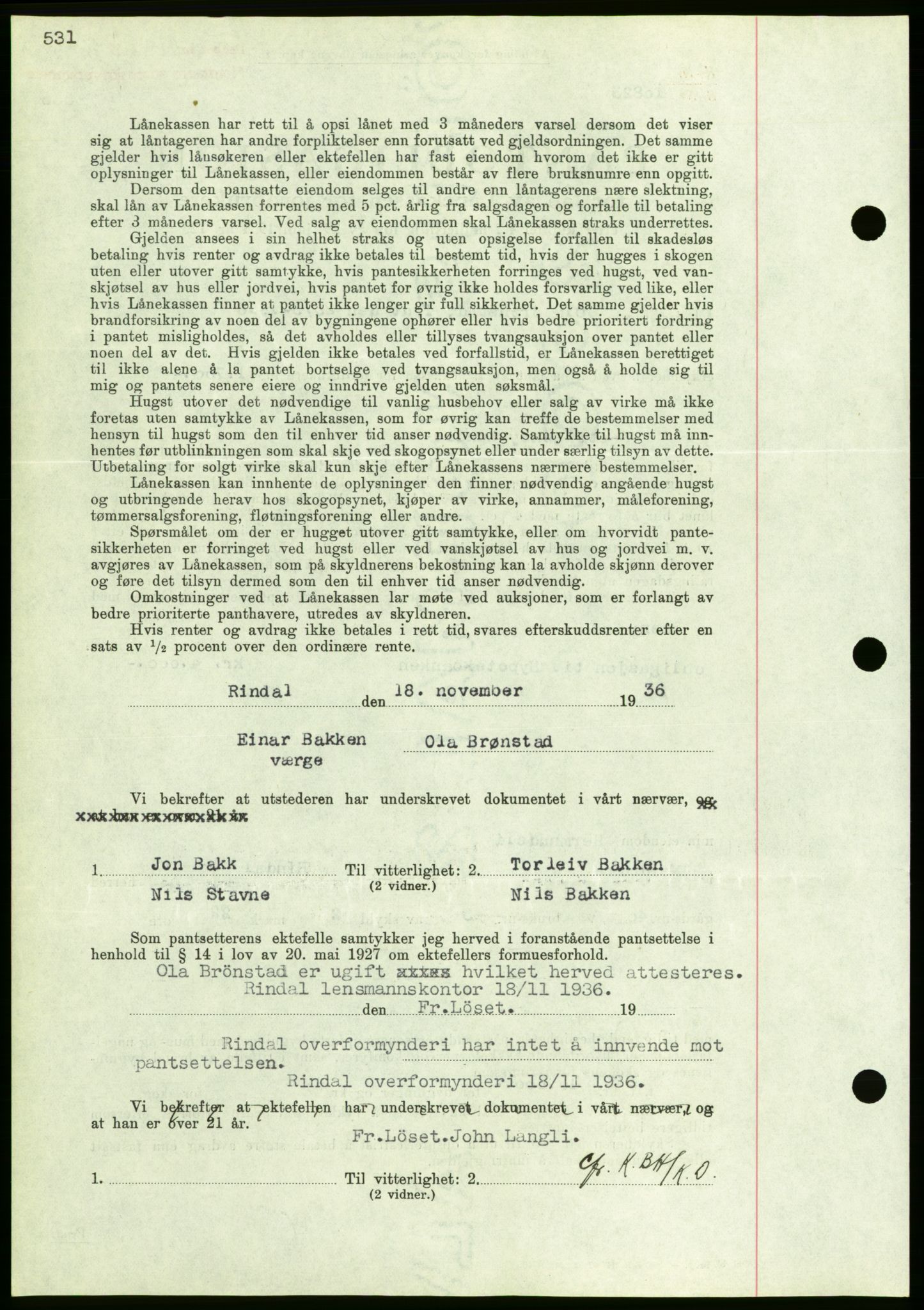 Nordmøre sorenskriveri, AV/SAT-A-4132/1/2/2Ca/L0090: Mortgage book no. B80, 1936-1937, Diary no: : 2742/1936