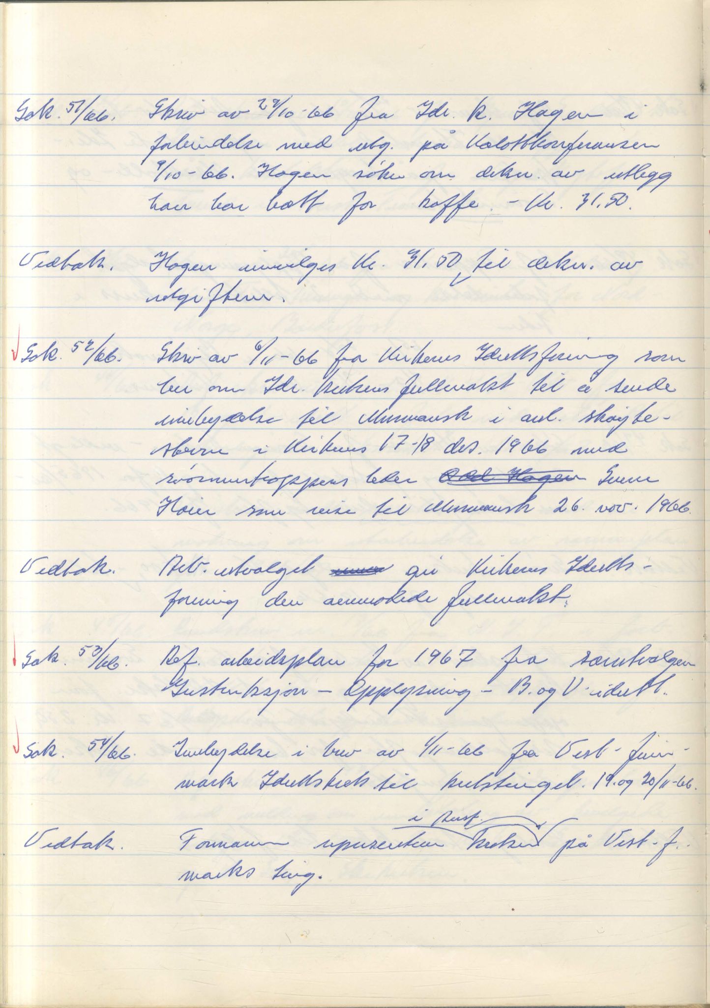 Aust-Finnmark Idrettskrets , FMFB/A-1041/A/L0007: Møteprotokoll for arbeidsutvalg, 1963-1971, p. 85