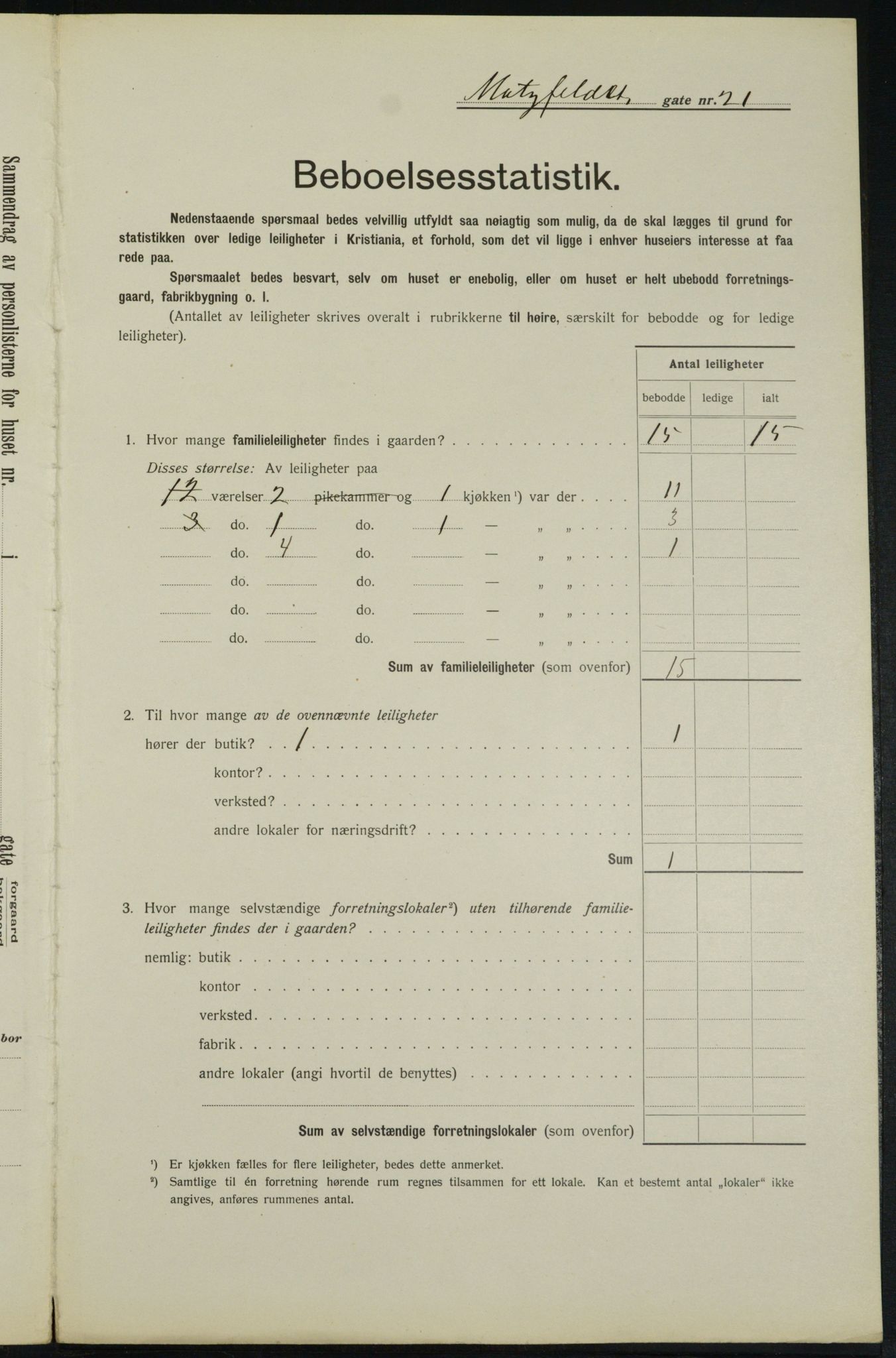 OBA, Municipal Census 1913 for Kristiania, 1913, p. 66197