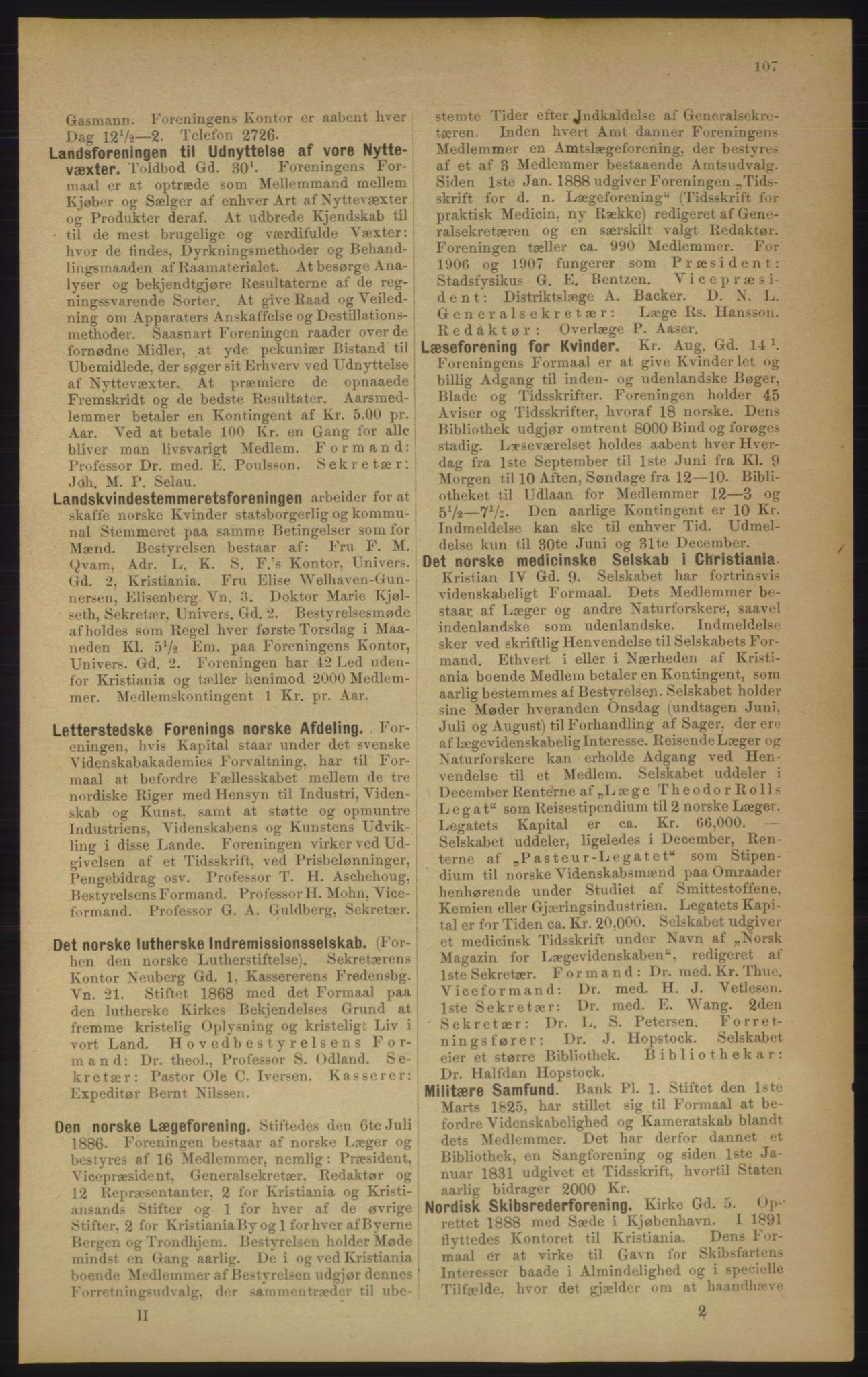 Kristiania/Oslo adressebok, PUBL/-, 1906, p. 107