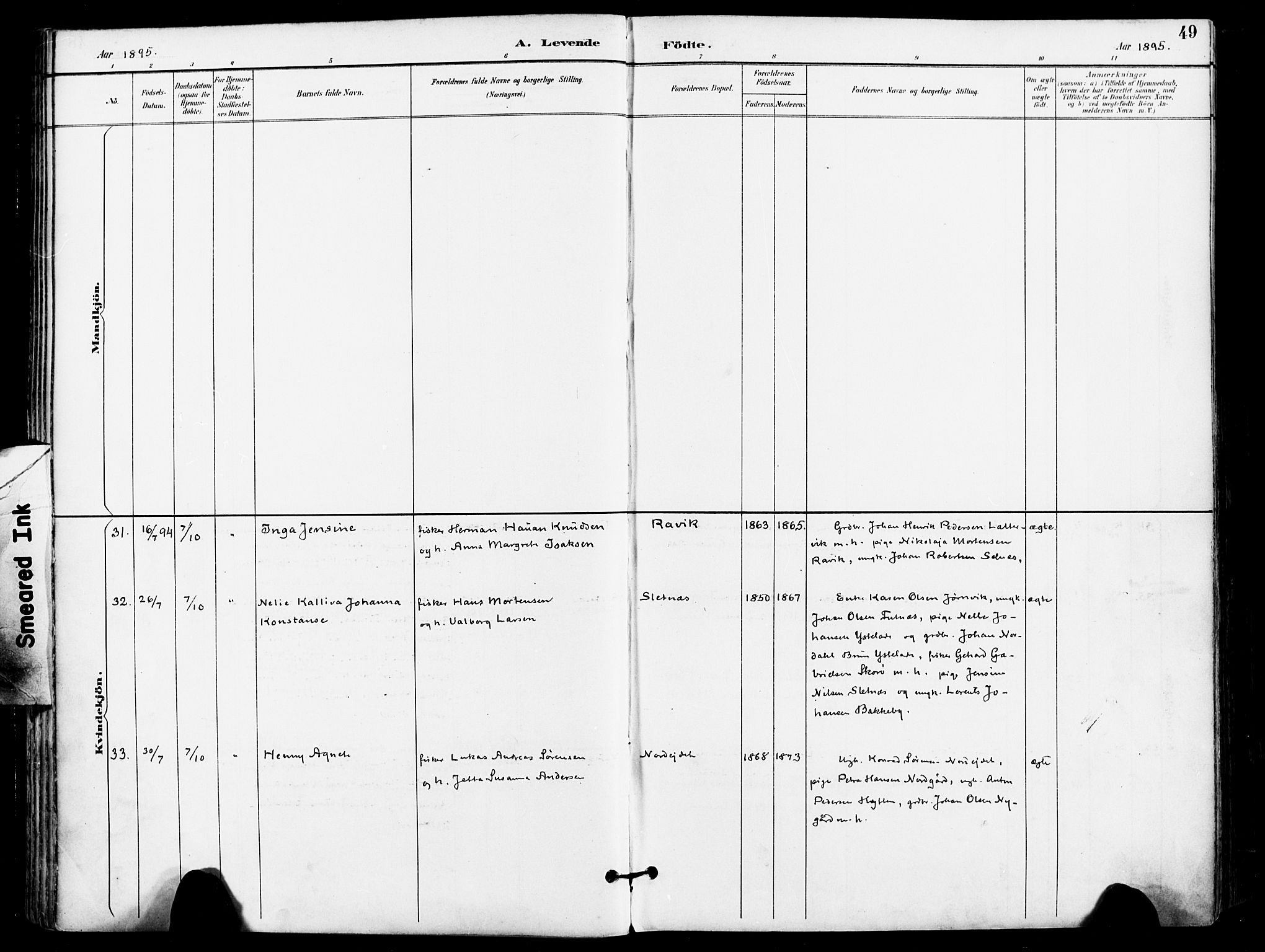 Karlsøy sokneprestembete, AV/SATØ-S-1299/H/Ha/Haa/L0007kirke: Parish register (official) no. 7, 1891-1902, p. 49