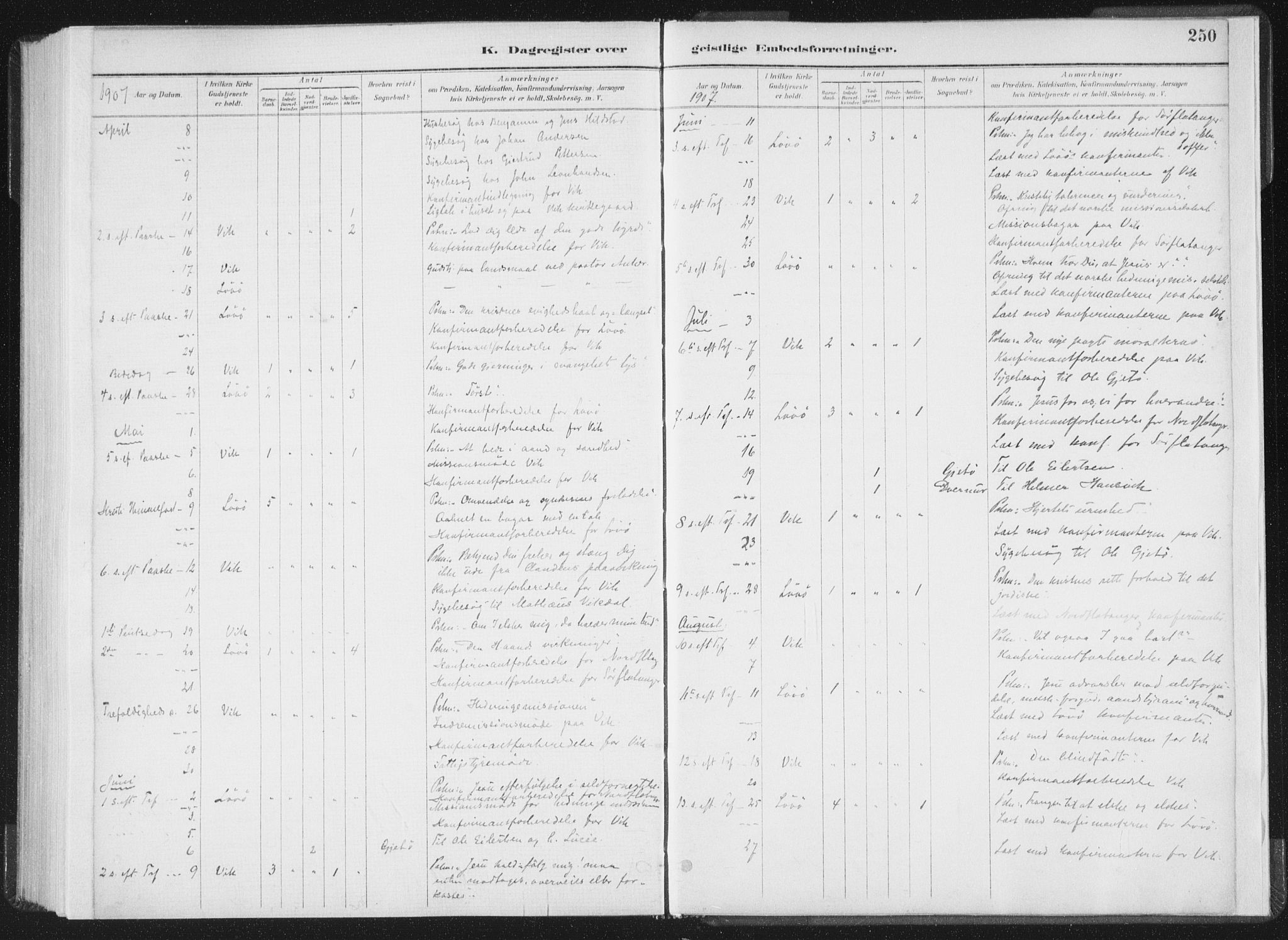 Ministerialprotokoller, klokkerbøker og fødselsregistre - Nord-Trøndelag, AV/SAT-A-1458/771/L0597: Parish register (official) no. 771A04, 1885-1910, p. 250