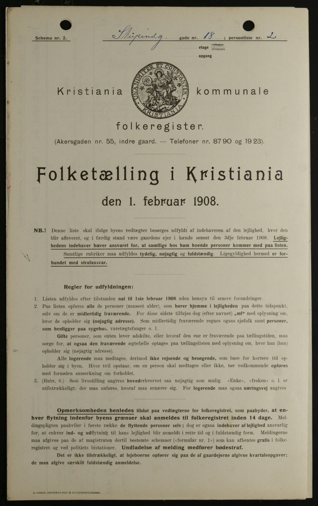 OBA, Municipal Census 1908 for Kristiania, 1908, p. 94087