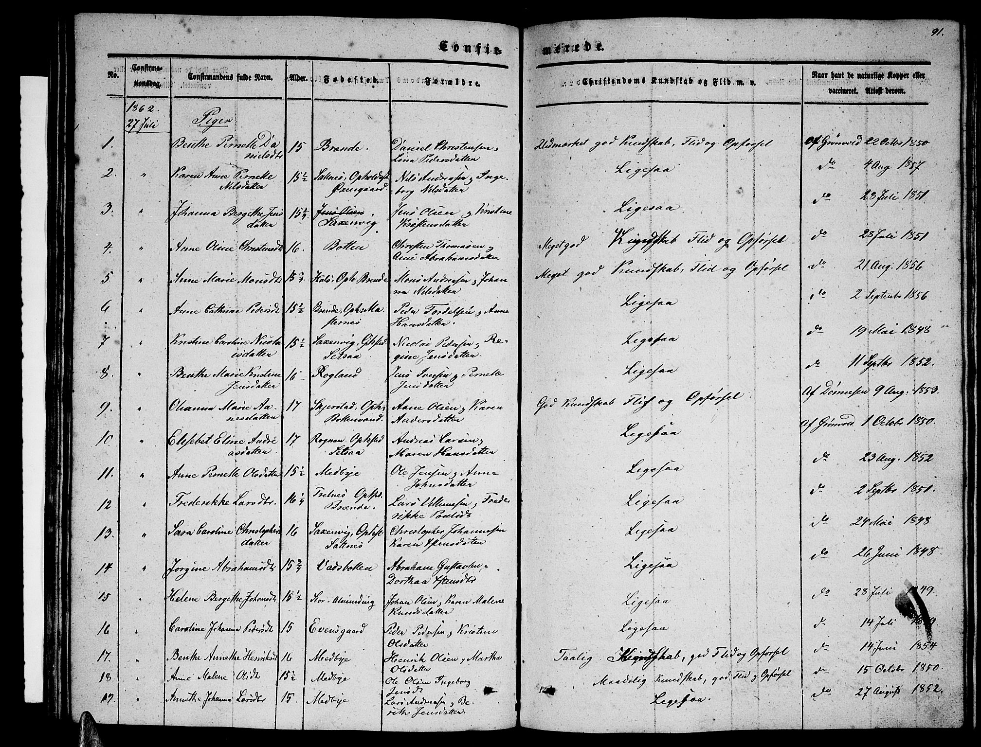 Ministerialprotokoller, klokkerbøker og fødselsregistre - Nordland, AV/SAT-A-1459/847/L0678: Parish register (copy) no. 847C06, 1854-1870, p. 91