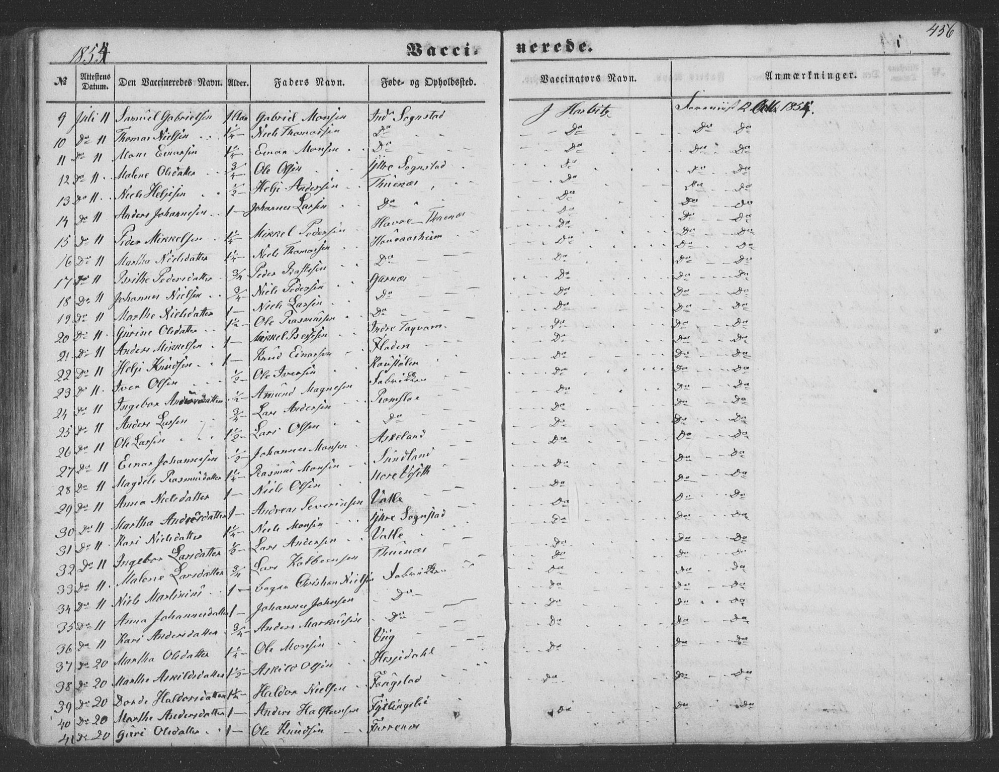 Haus sokneprestembete, SAB/A-75601/H/Haa: Parish register (official) no. A 16 II, 1848-1857, p. 456