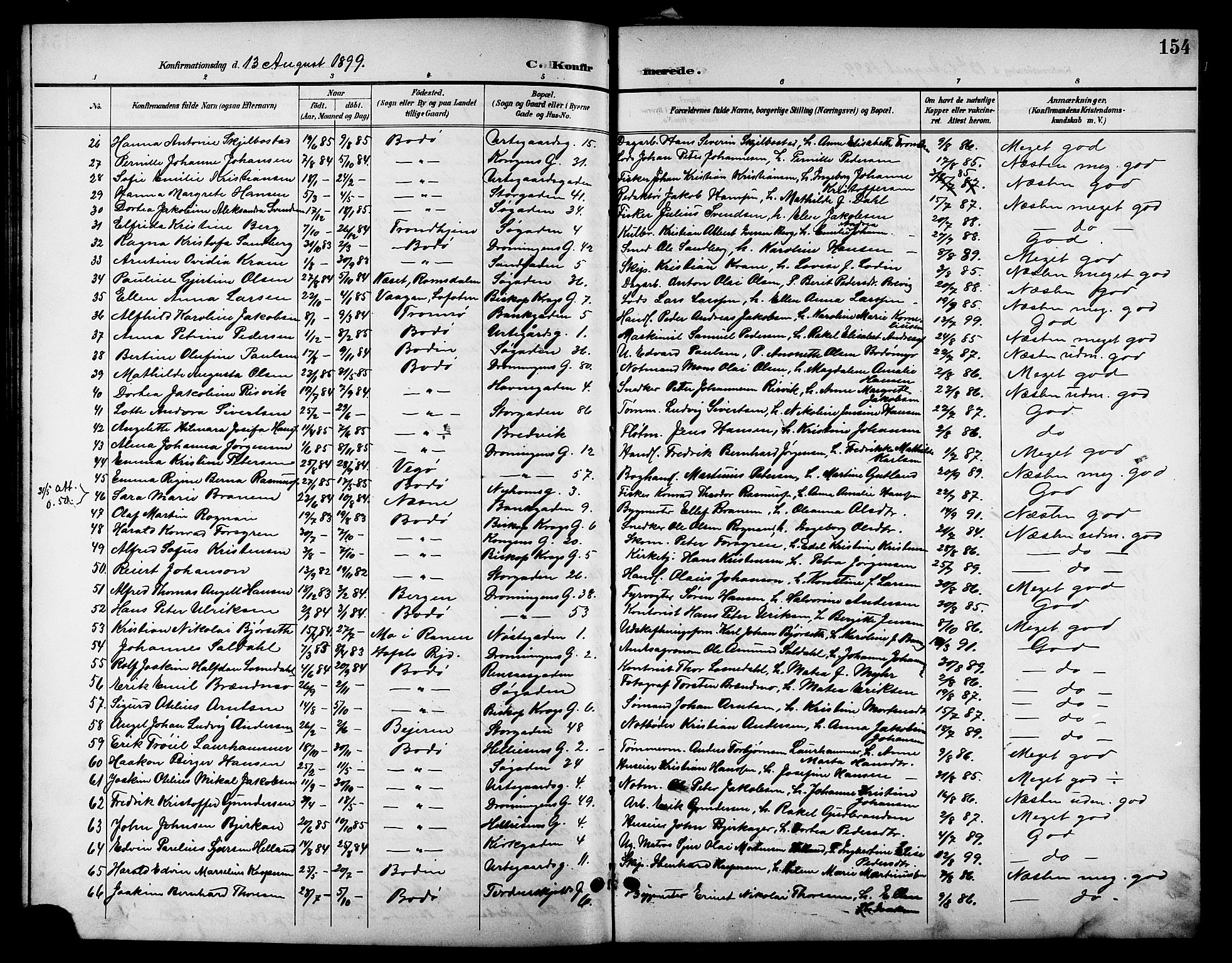 Ministerialprotokoller, klokkerbøker og fødselsregistre - Nordland, SAT/A-1459/801/L0033: Parish register (copy) no. 801C08, 1898-1910, p. 154