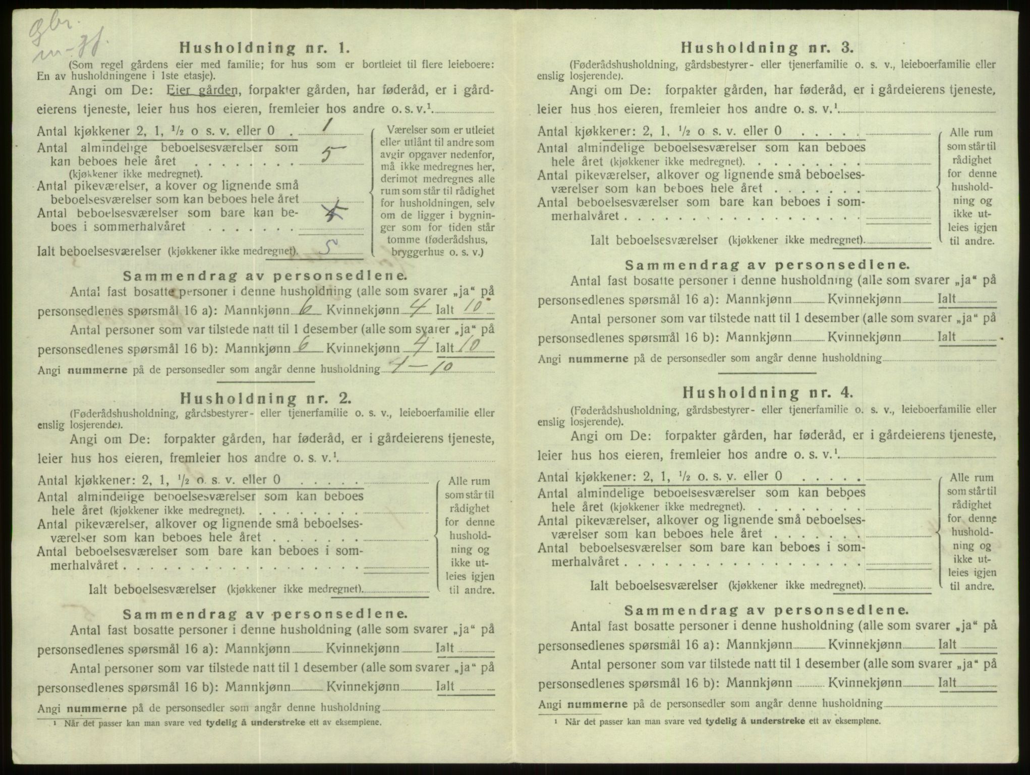 SAB, 1920 census for Hornindal, 1920, p. 124