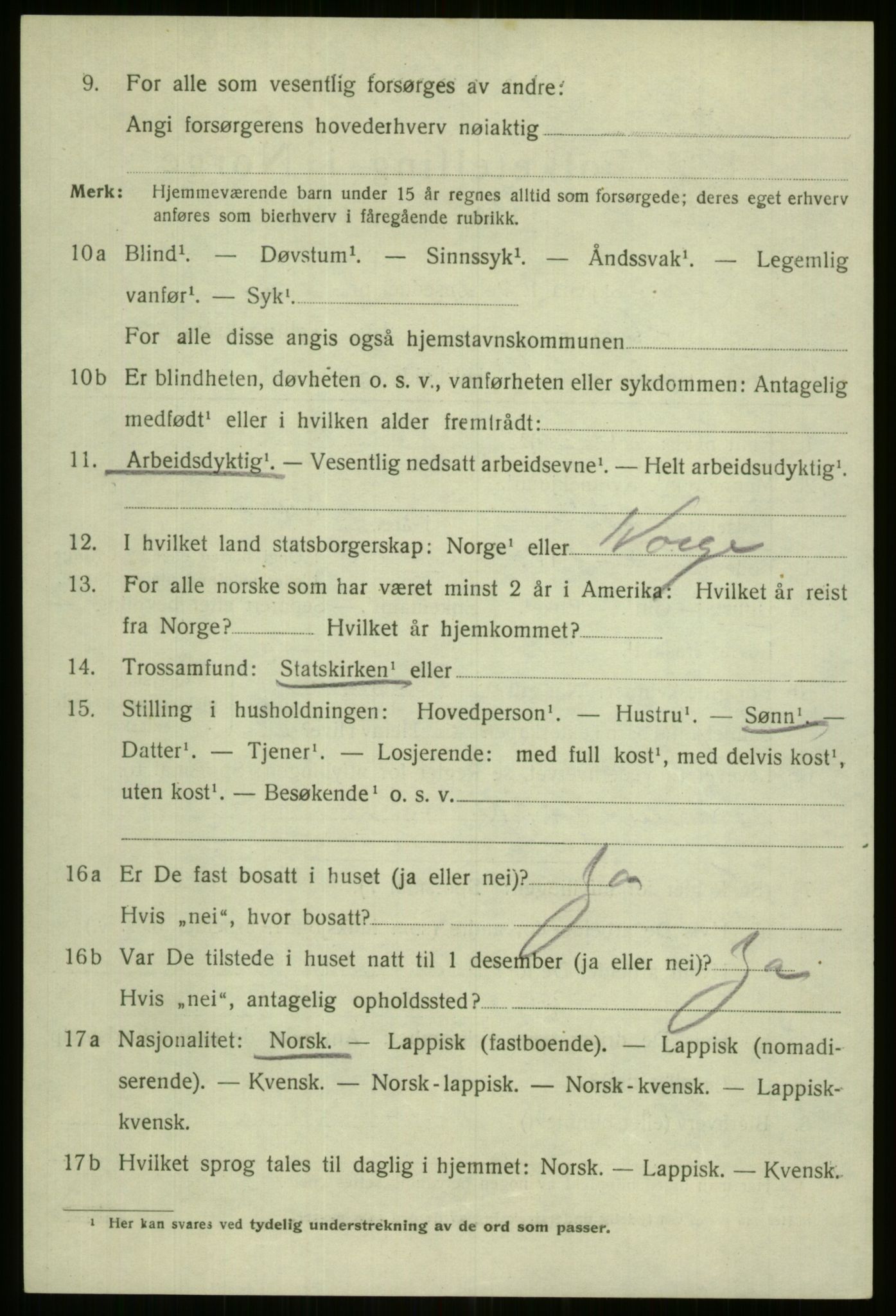 SATØ, 1920 census for Hammerfest, 1920, p. 5403