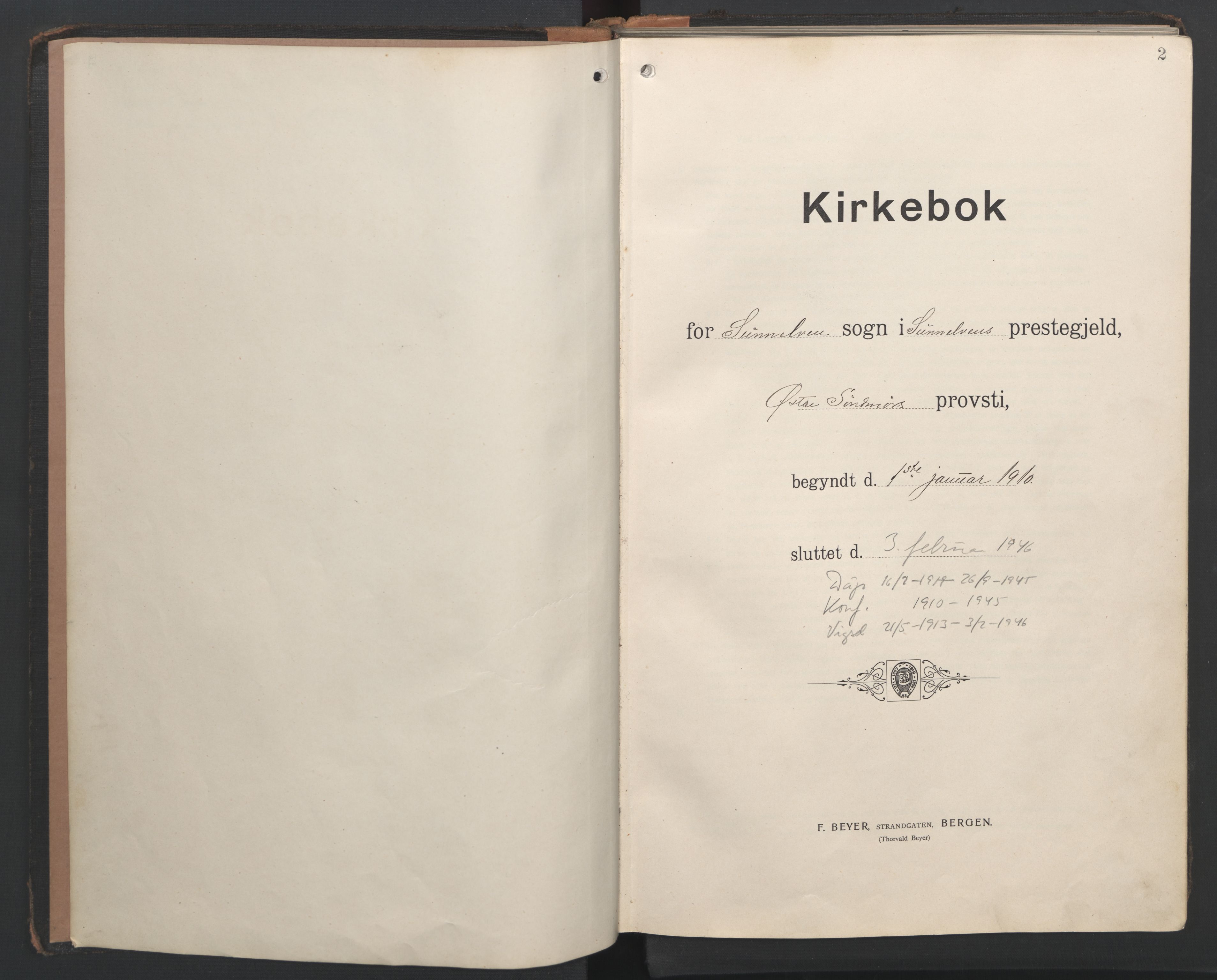 Ministerialprotokoller, klokkerbøker og fødselsregistre - Møre og Romsdal, SAT/A-1454/517/L0232: Parish register (copy) no. 517C05, 1910-1946, p. 2