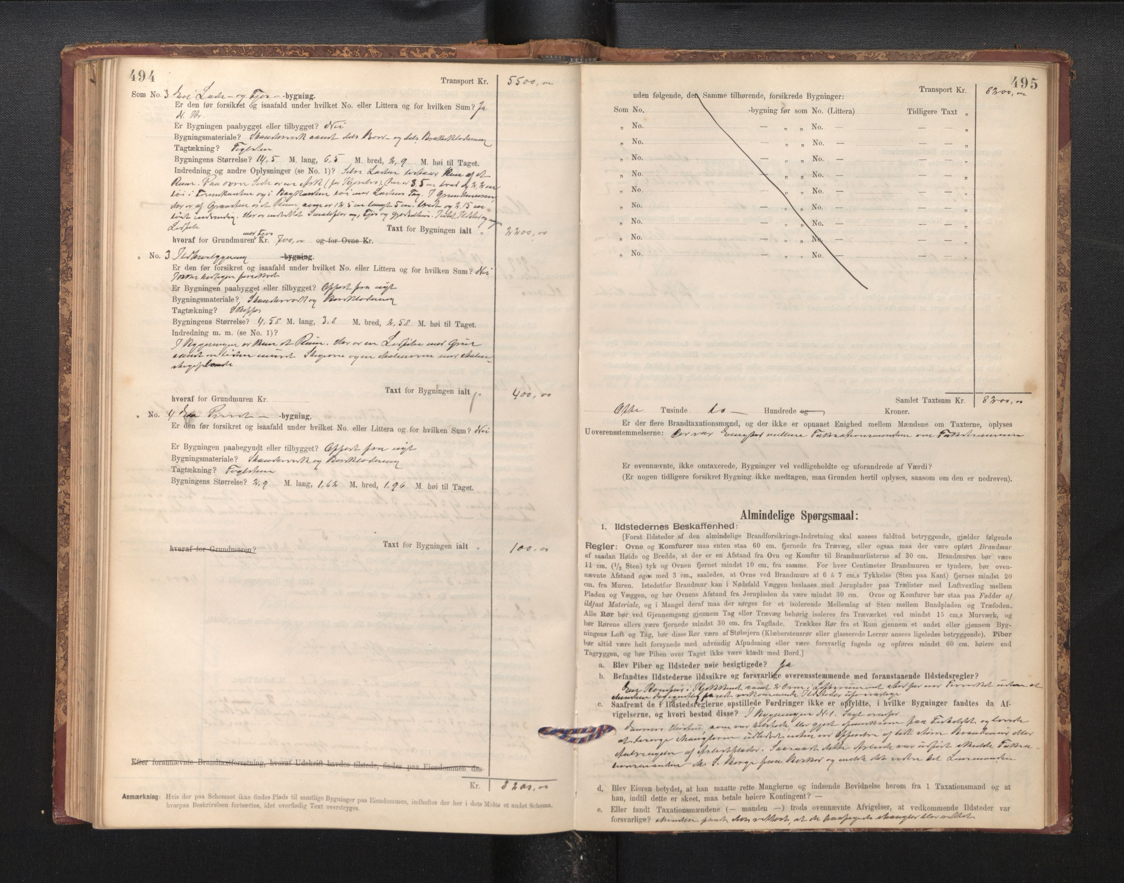 Lensmannen i Haus, SAB/A-32701/0012/L0006: Branntakstprotokoll, skjematakst, 1895-1941, p. 494-495