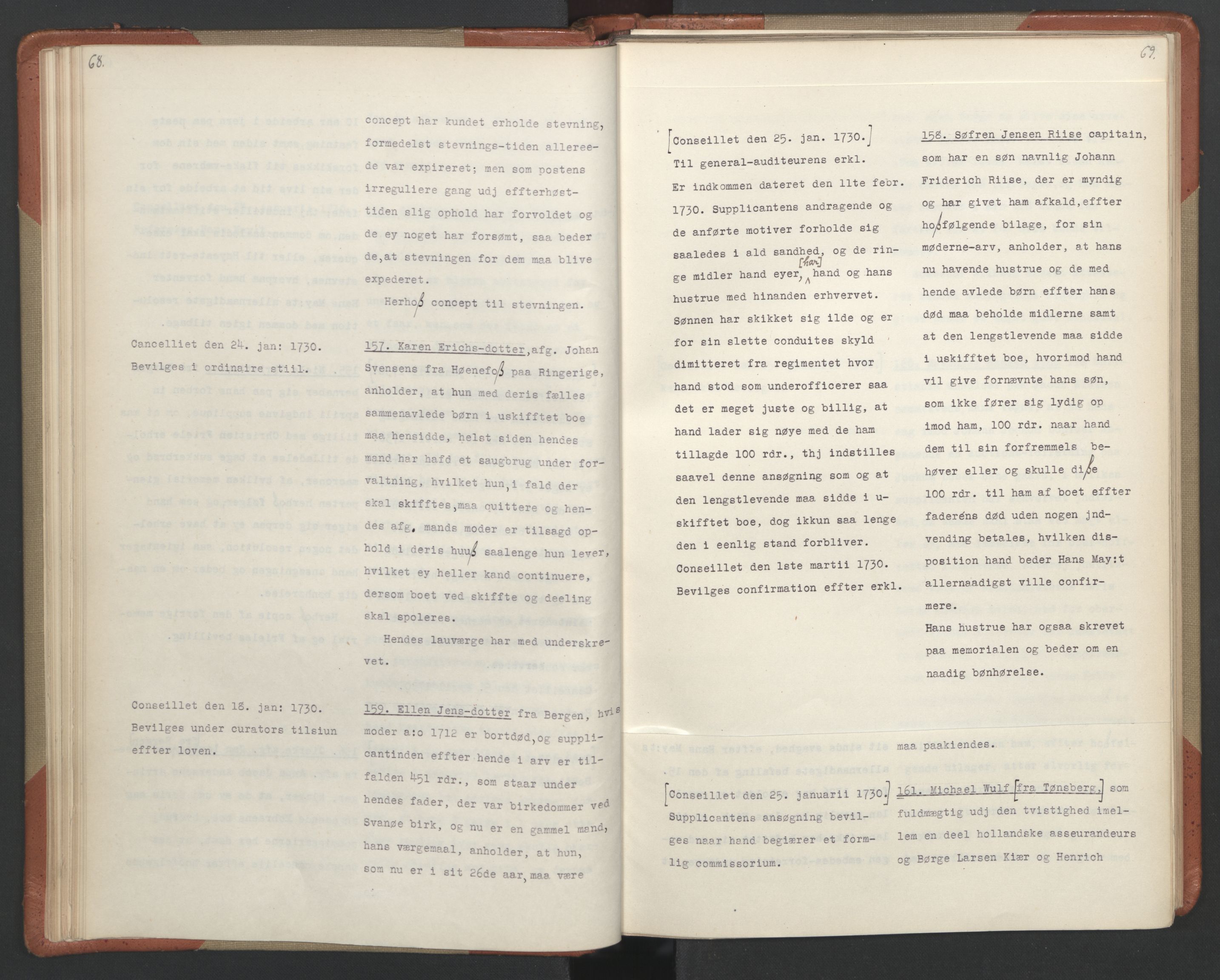 Avskriftsamlingen, AV/RA-EA-4022/F/Fa/L0093: Supplikker, 1730, p. 38