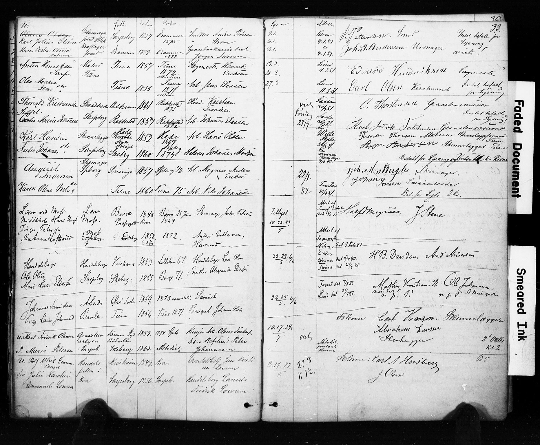 Sarpsborg prestekontor Kirkebøker, AV/SAO-A-2006/H/Ha/L0001: Banns register no. 1, 1859-1904, p. 33