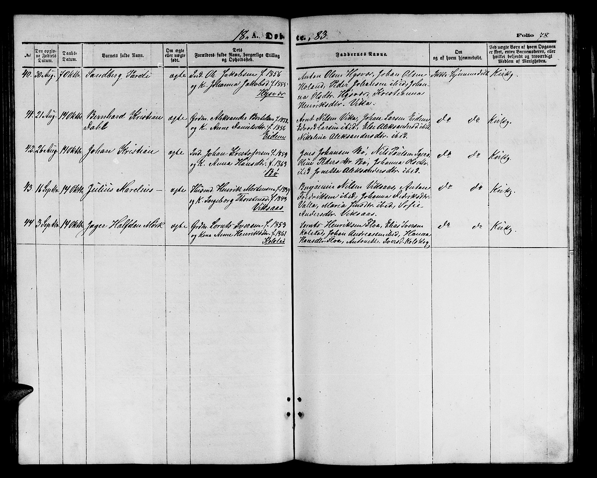 Ministerialprotokoller, klokkerbøker og fødselsregistre - Nordland, AV/SAT-A-1459/816/L0252: Parish register (copy) no. 816C02, 1871-1885, p. 78