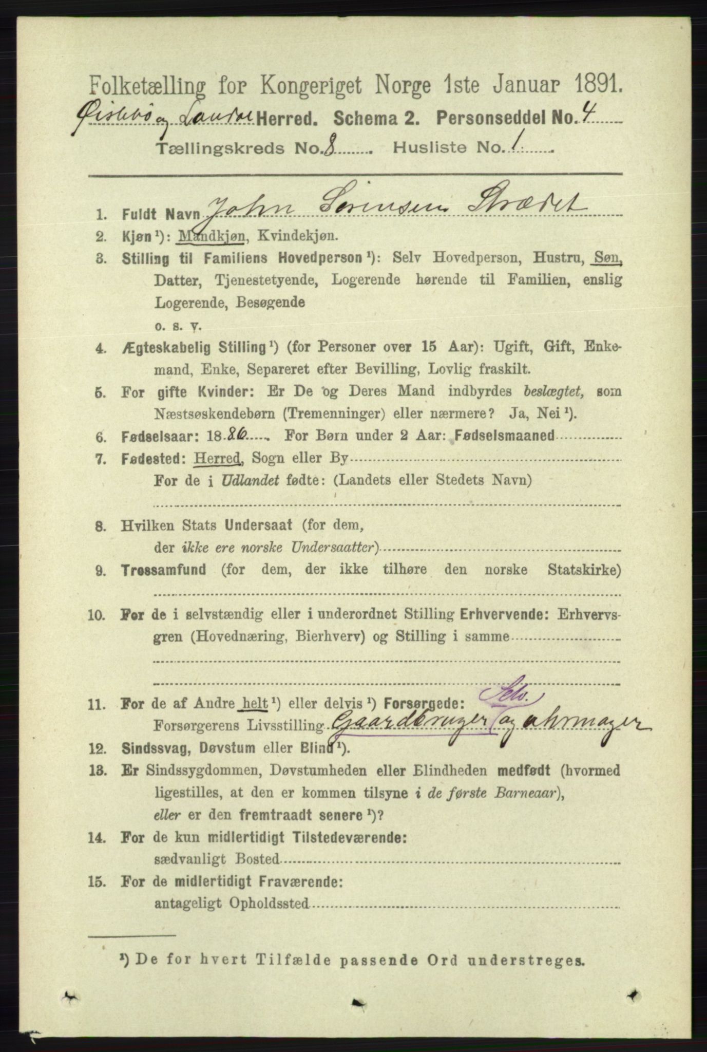 RA, 1891 census for 1021 Øyslebø og Laudal, 1891, p. 2108