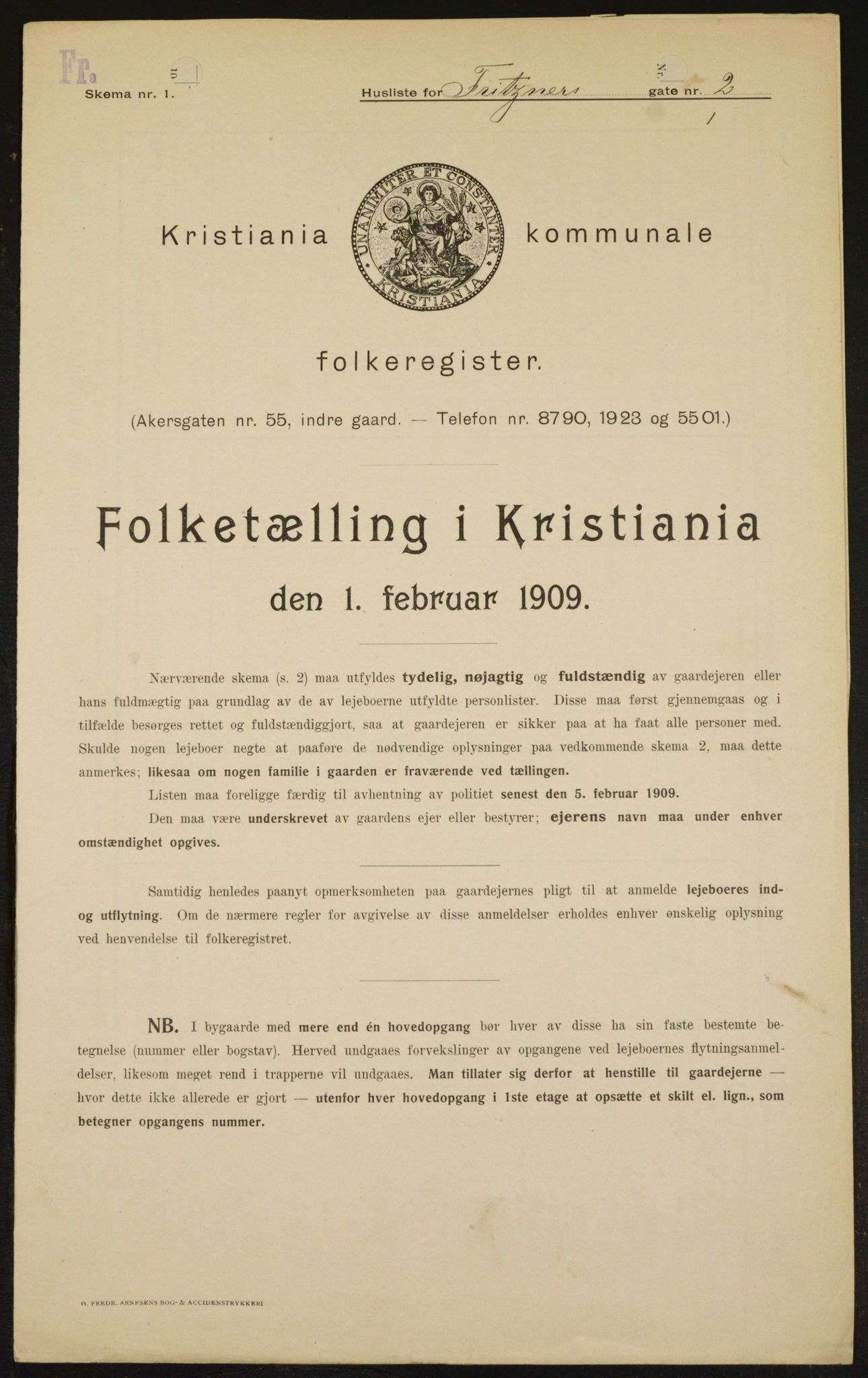 OBA, Municipal Census 1909 for Kristiania, 1909, p. 24589