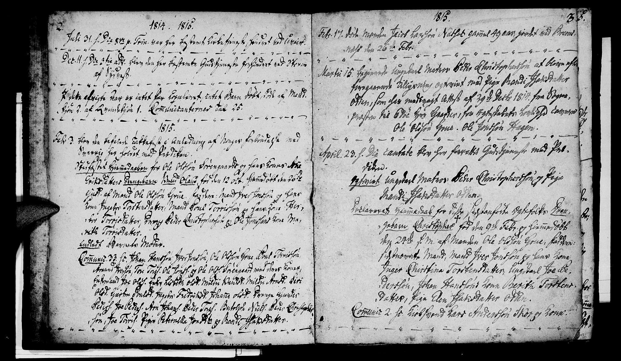 Ministerialprotokoller, klokkerbøker og fødselsregistre - Møre og Romsdal, SAT/A-1454/574/L0877: Parish register (official) no. 574A03, 1814-1832, p. 2-3