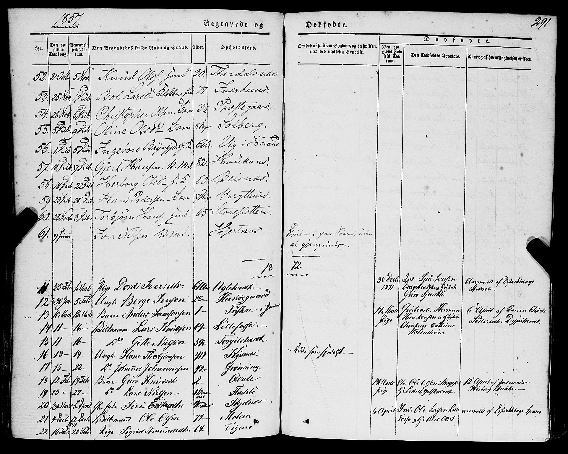 Strandebarm sokneprestembete, AV/SAB-A-78401/H/Haa: Parish register (official) no. A 7, 1844-1872, p. 291