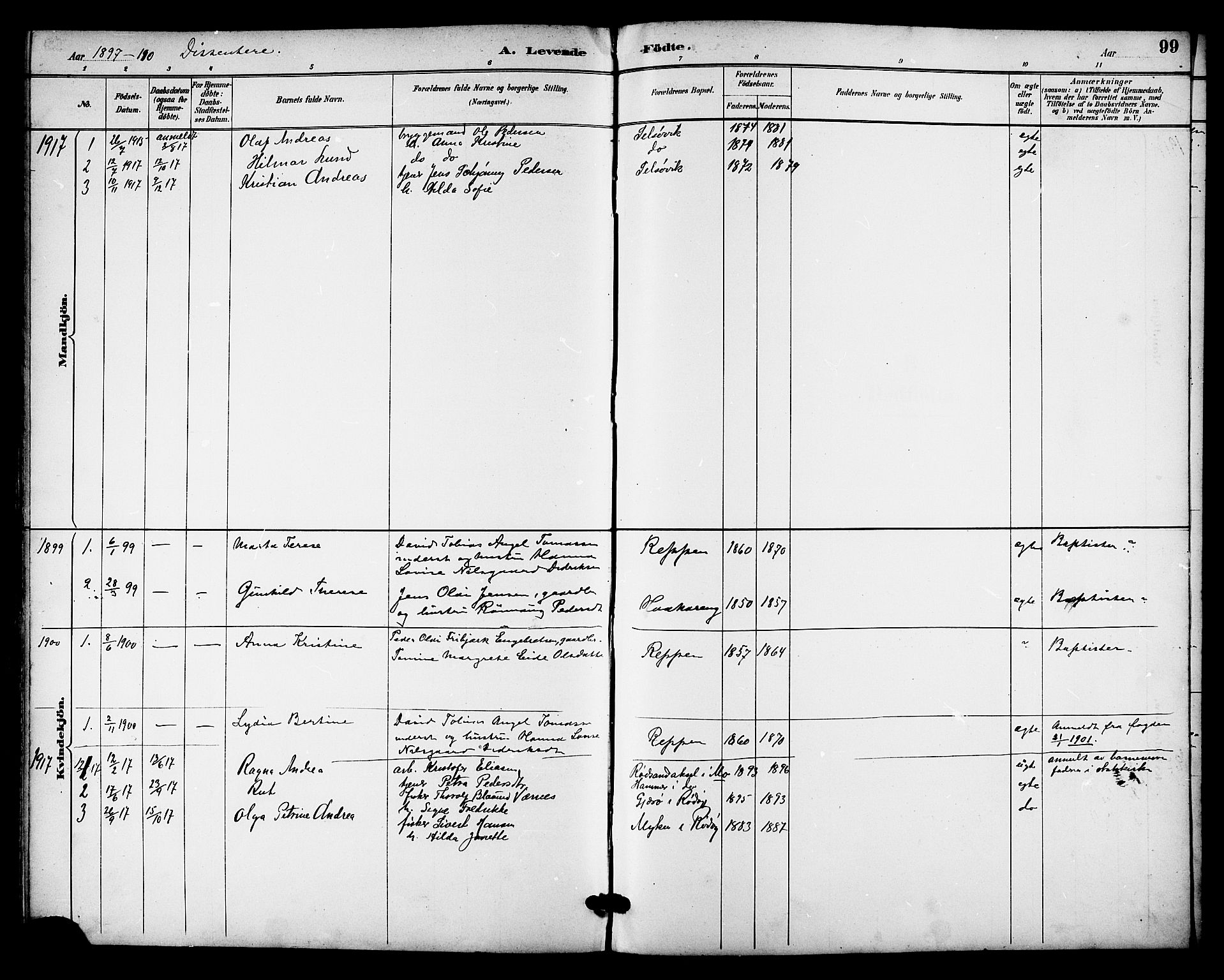 Ministerialprotokoller, klokkerbøker og fødselsregistre - Nordland, SAT/A-1459/841/L0610: Parish register (official) no. 841A14, 1890-1901, p. 99