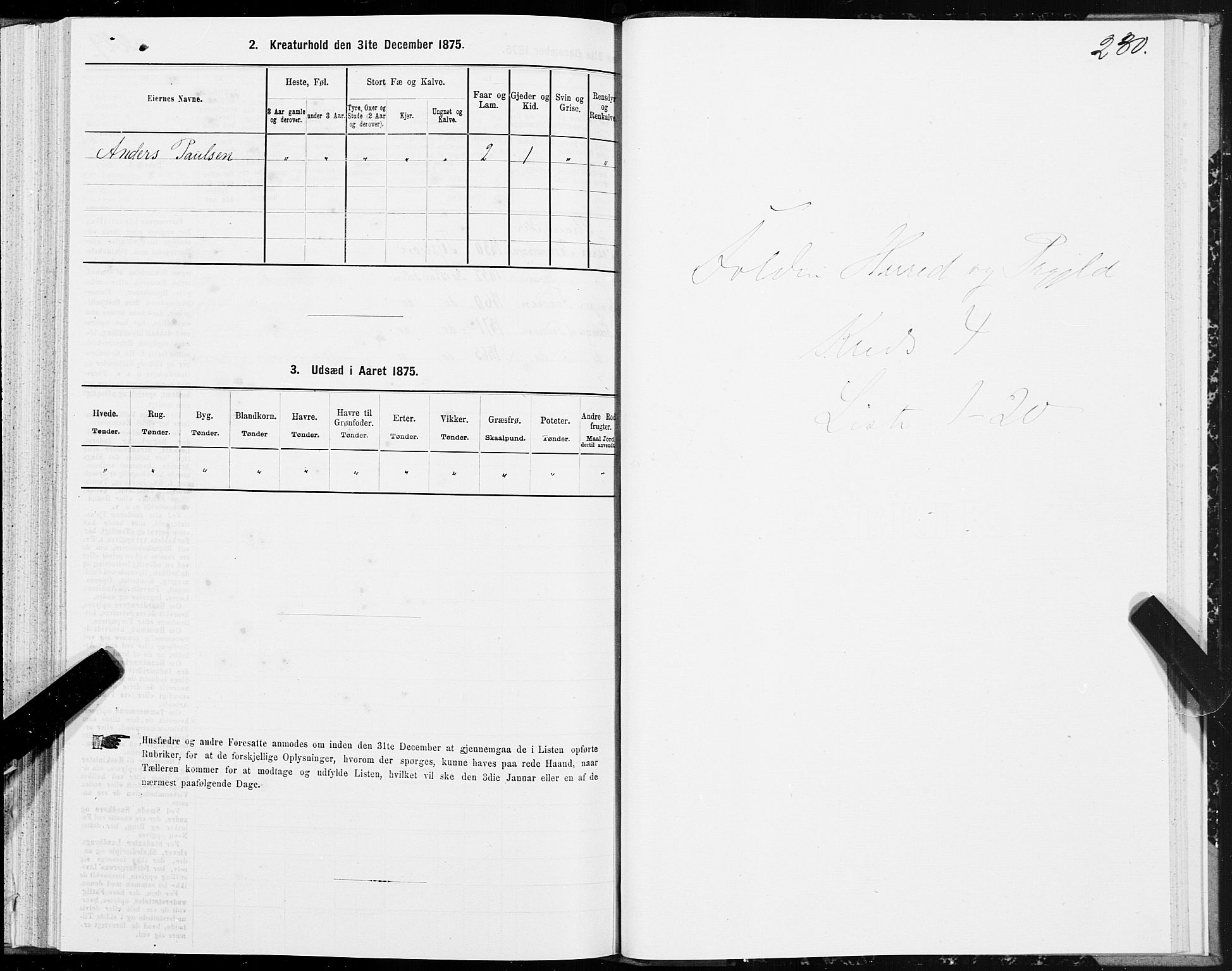 SAT, 1875 census for 1845P Folda, 1875, p. 1230