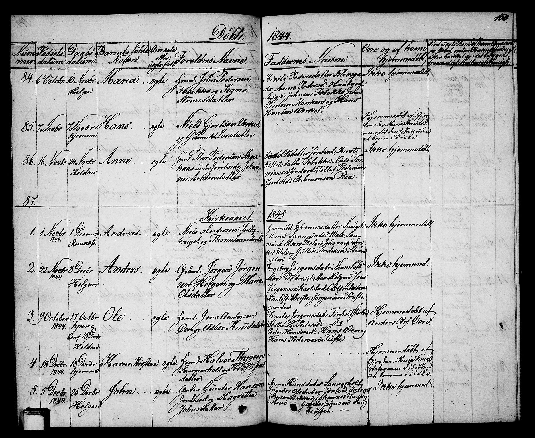 Holla kirkebøker, AV/SAKO-A-272/G/Ga/L0002: Parish register (copy) no. I 2, 1830-1848, p. 150