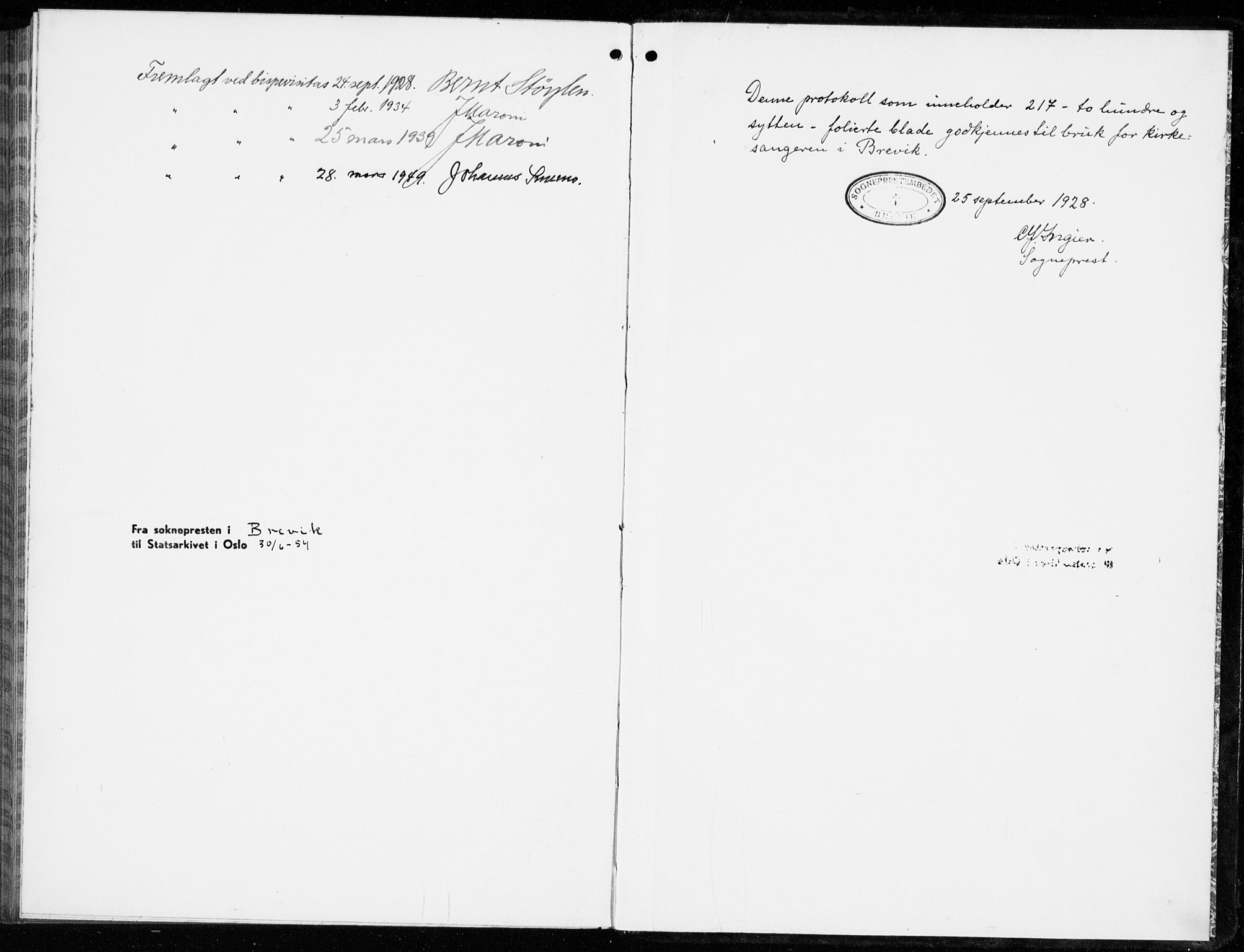 Brevik kirkebøker, AV/SAKO-A-255/G/Ga/L0006: Parish register (copy) no. 6, 1922-1940