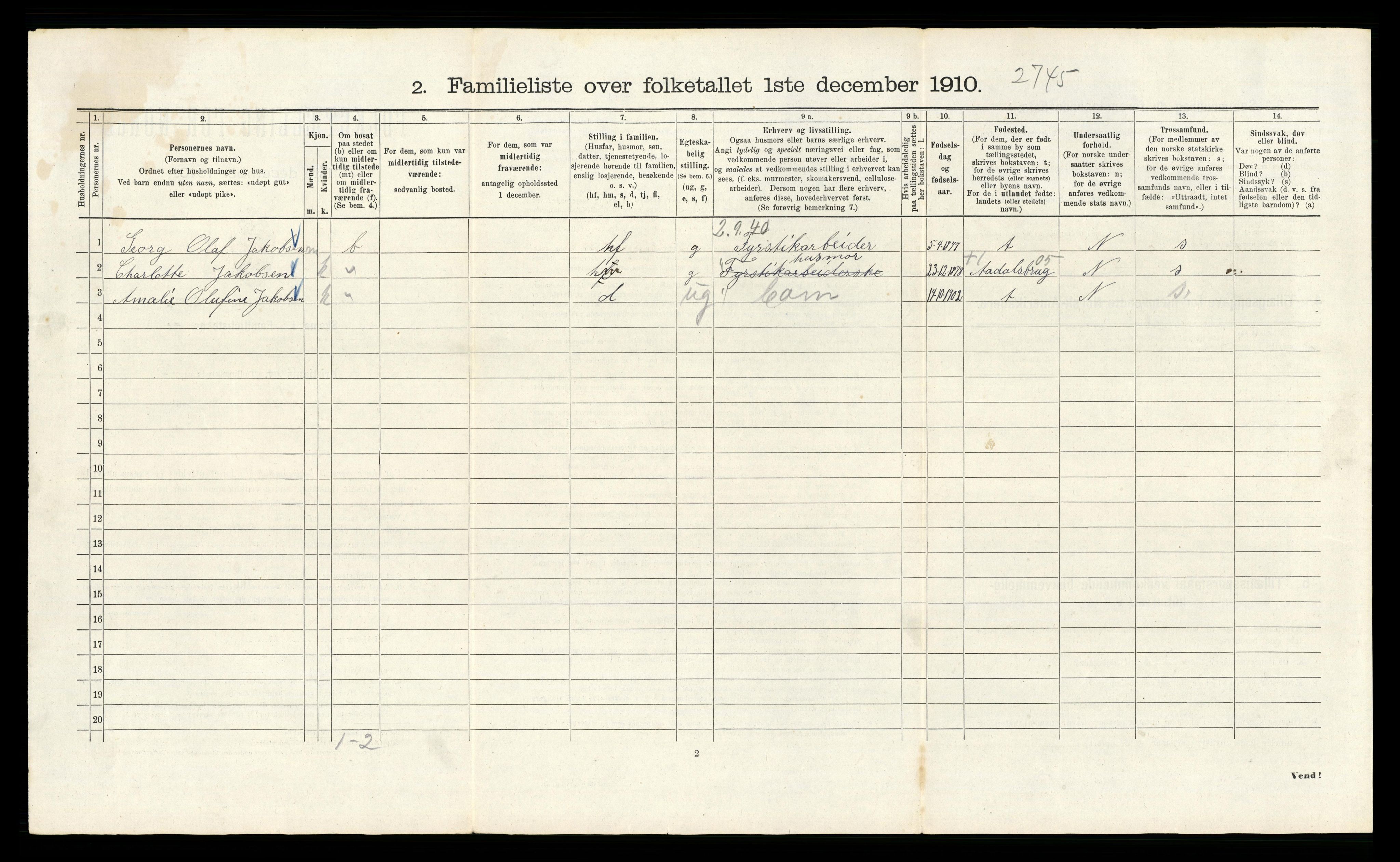 RA, 1910 census for Kristiania, 1910, p. 110682