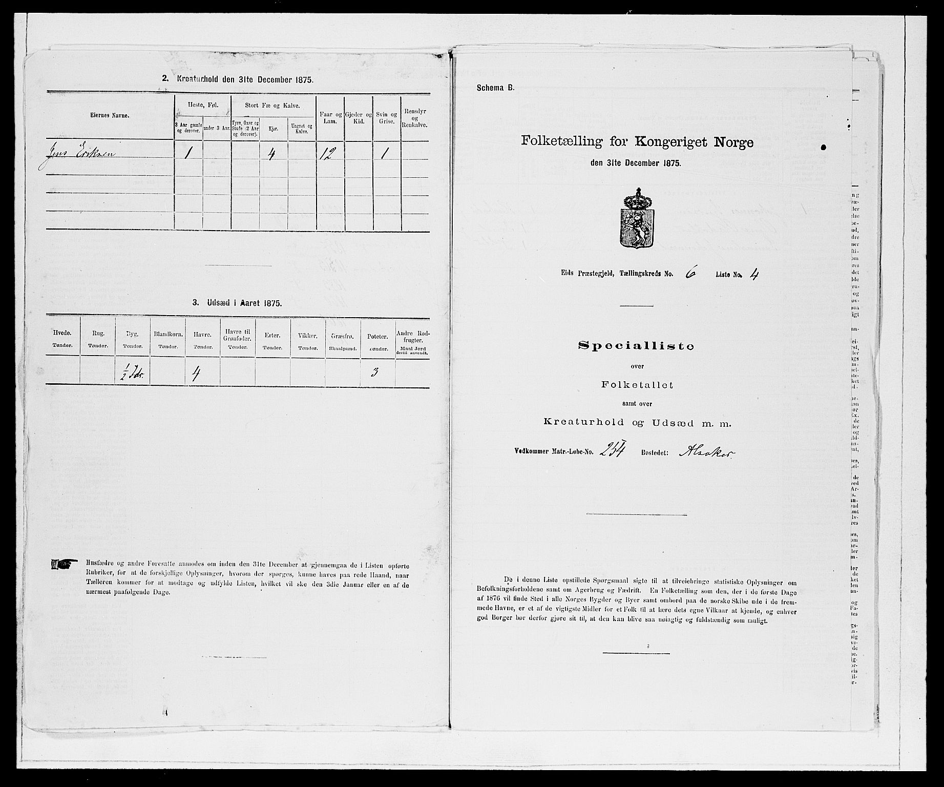 SAB, 1875 Census for 1443P Eid, 1875, p. 677