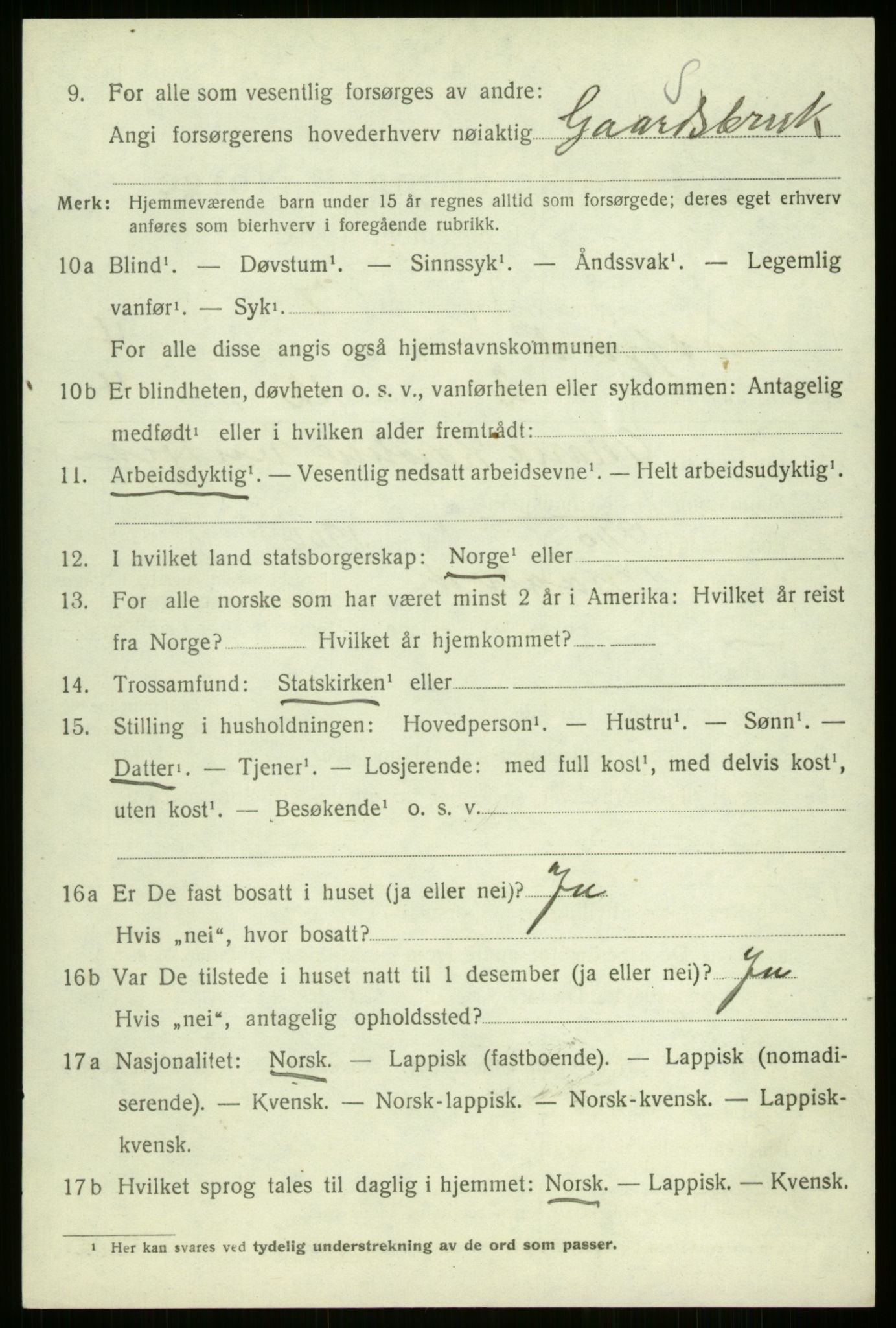 SATØ, 1920 census for Kvæfjord, 1920, p. 2156