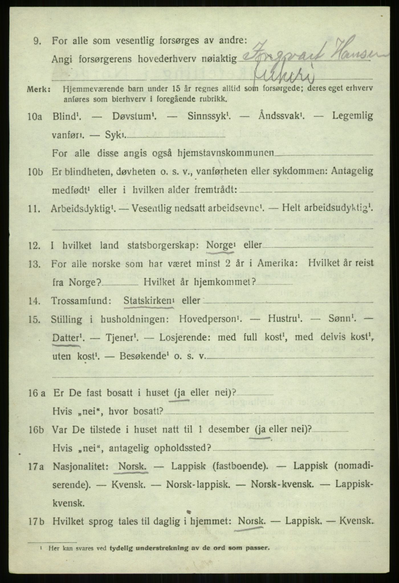 SATØ, 1920 census for Tromsøysund, 1920, p. 7607