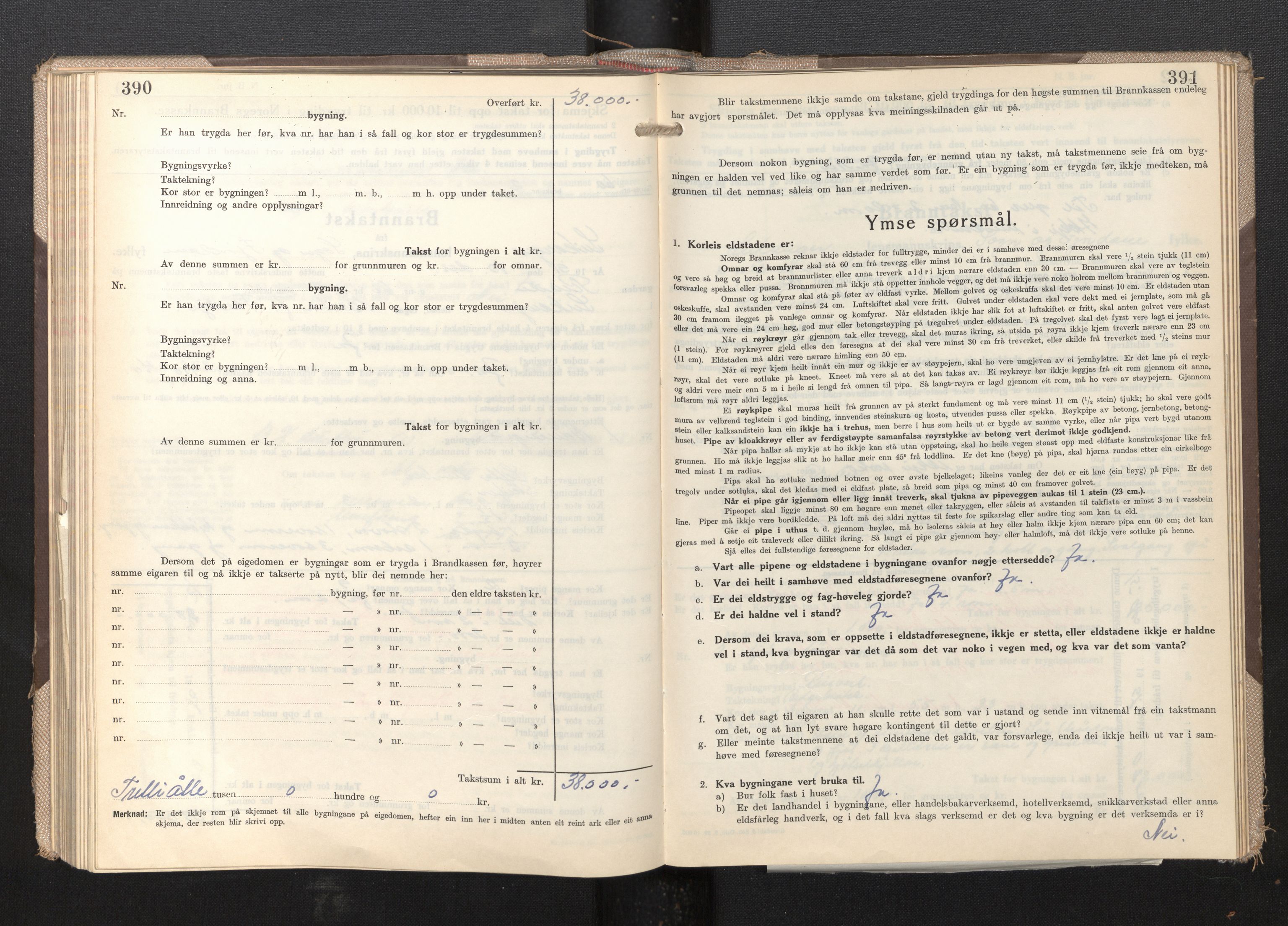 Lensmannen i Leikanger, AV/SAB-A-29201/0012/L0009: Branntakstprotokoll, skjematakst, 1946-1952, p. 390-391