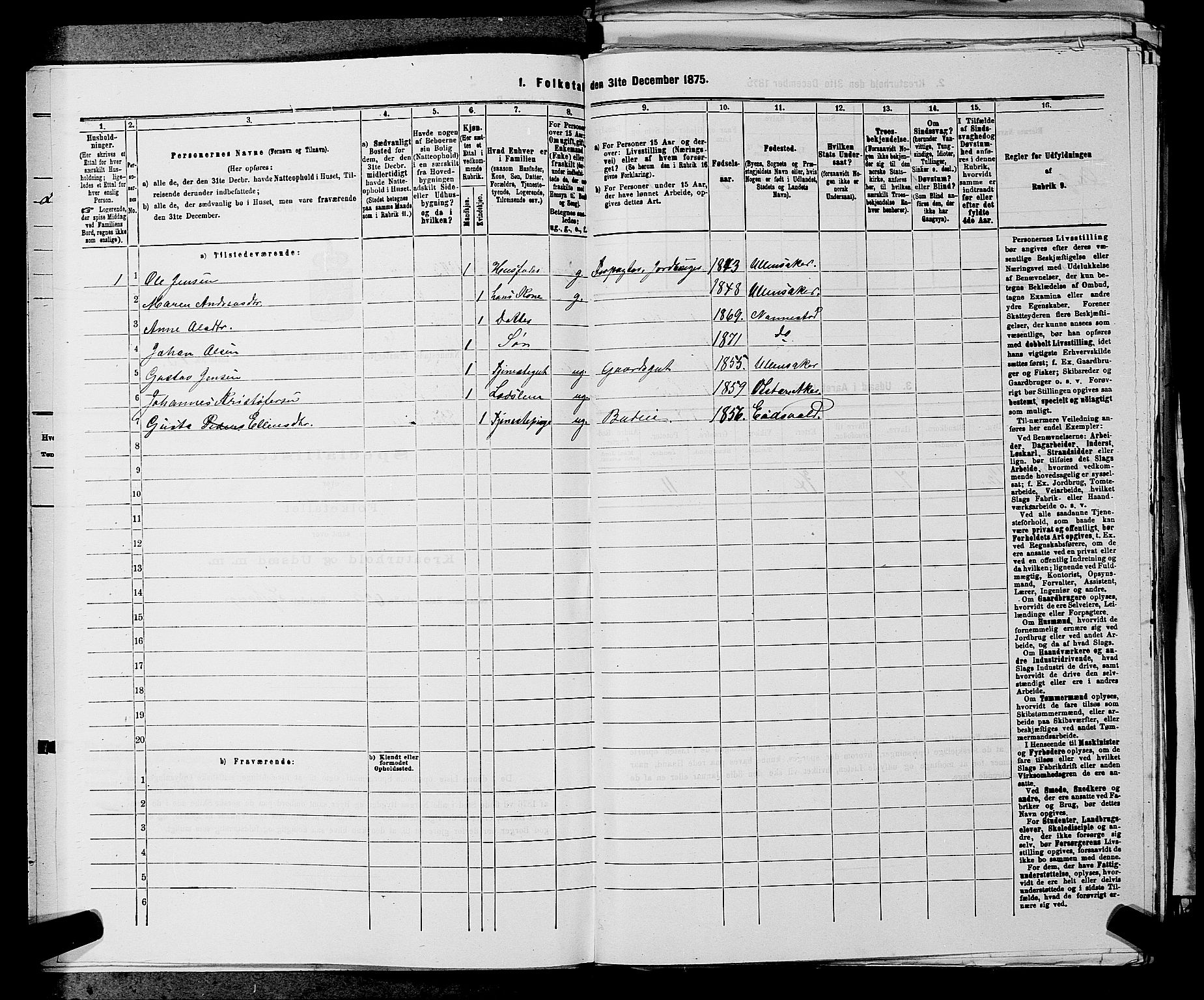 RA, 1875 census for 0238P Nannestad, 1875, p. 417