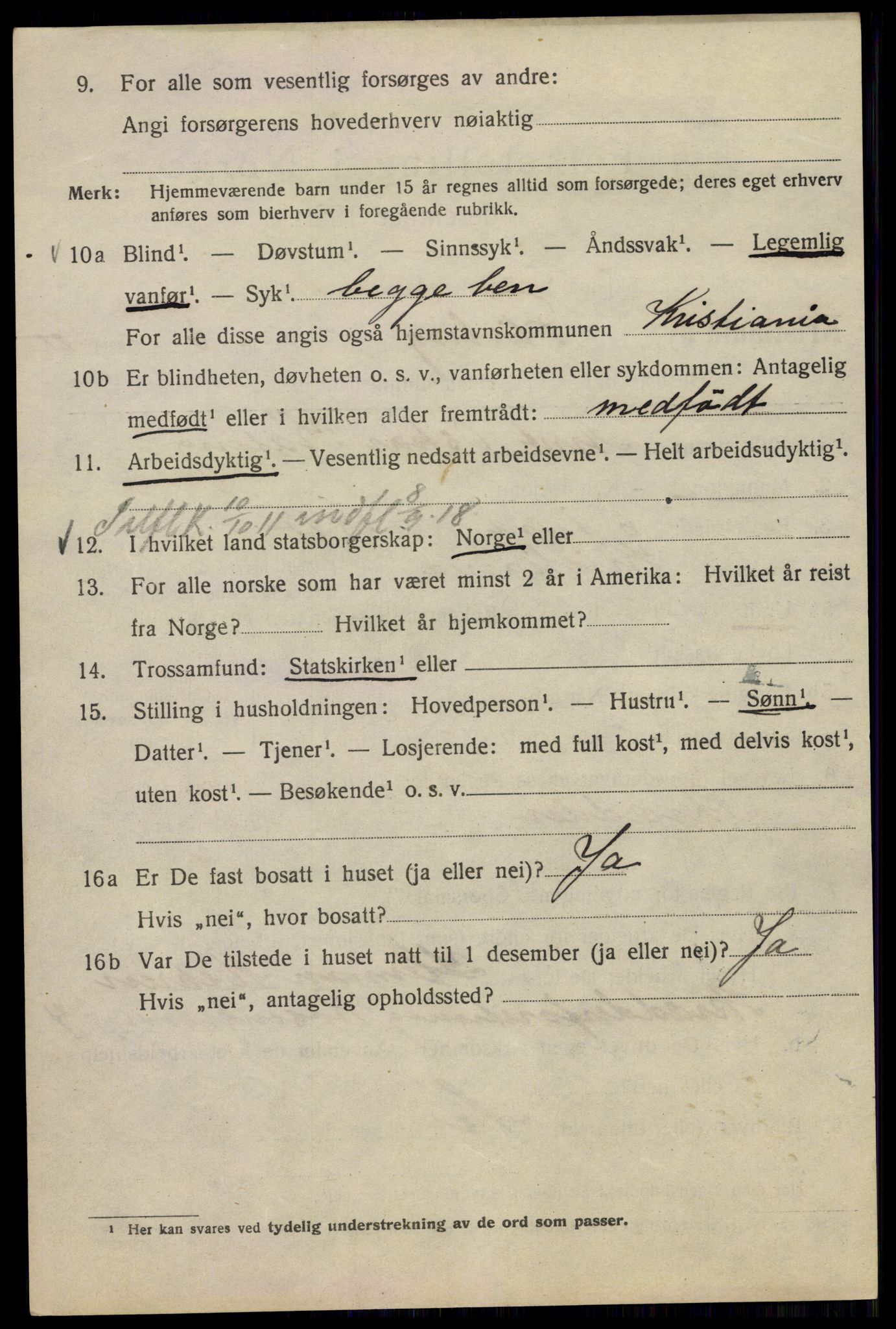 SAO, 1920 census for Kristiania, 1920, p. 230036