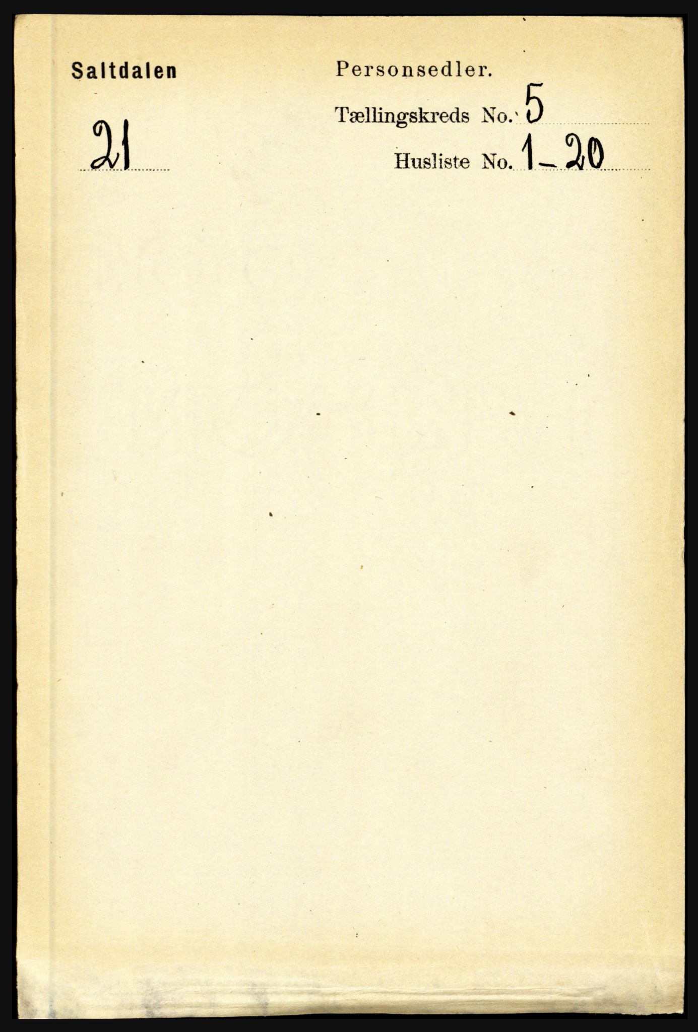 RA, 1891 census for 1840 Saltdal, 1891, p. 2770